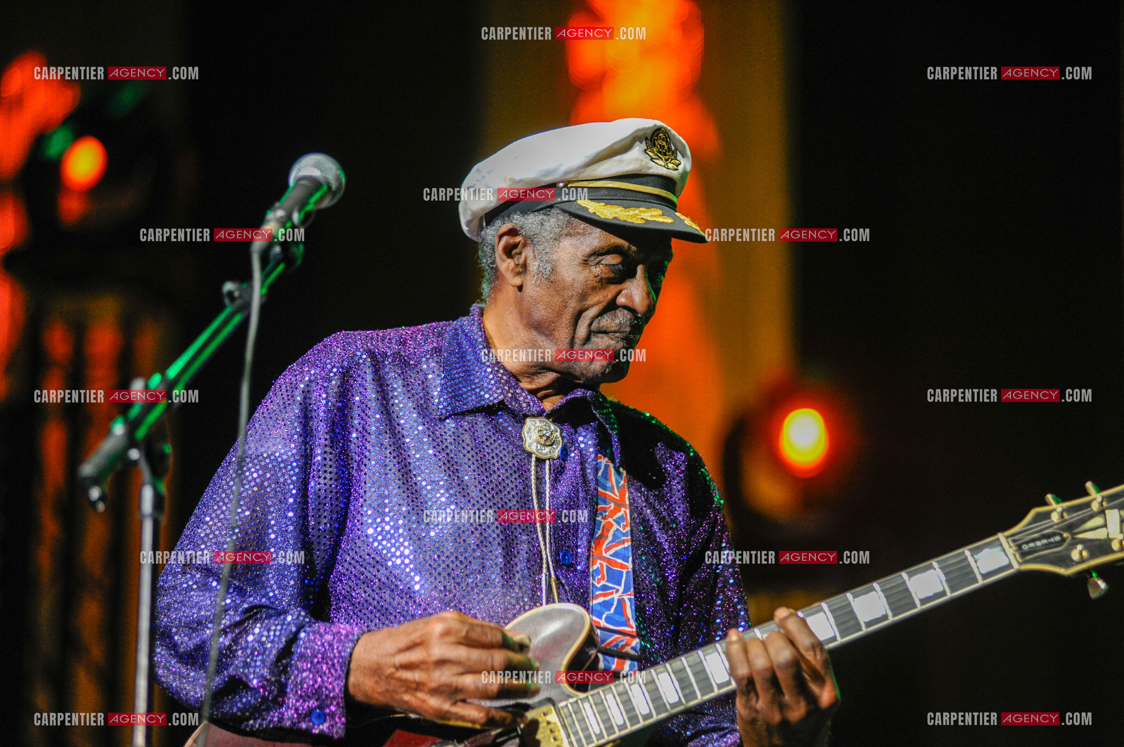 Le chanteur Américain Chuck Berry lors de son concert au Zénith de Paris le 14 Novembre 2008.   ( Exclusif )