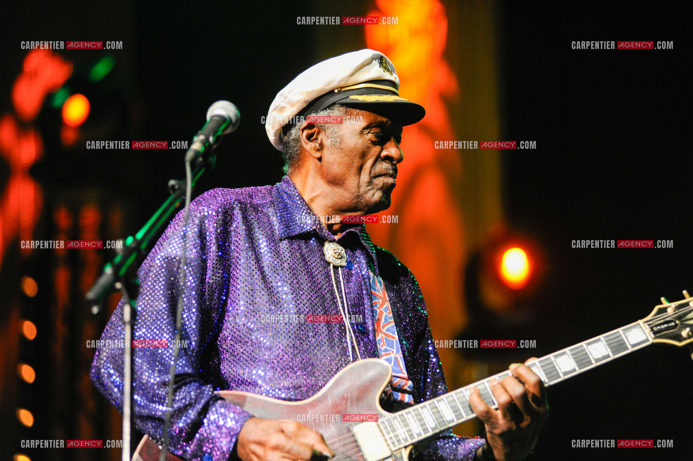 Le chanteur Américain Chuck Berry lors de son concert au Zénith de Paris le 14 Novembre 2008.   ( Exclusif )