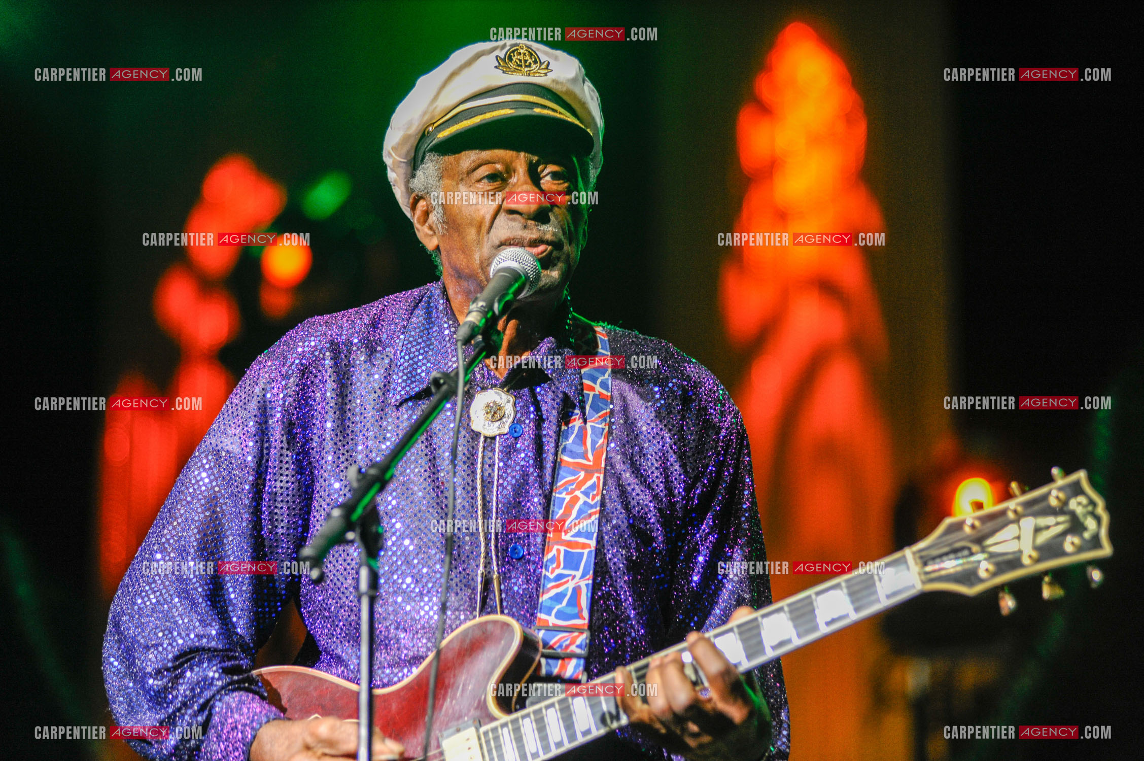 Le chanteur Américain Chuck Berry lors de son concert au Zénith de Paris le 14 Novembre 2008.   ( Exclusif )