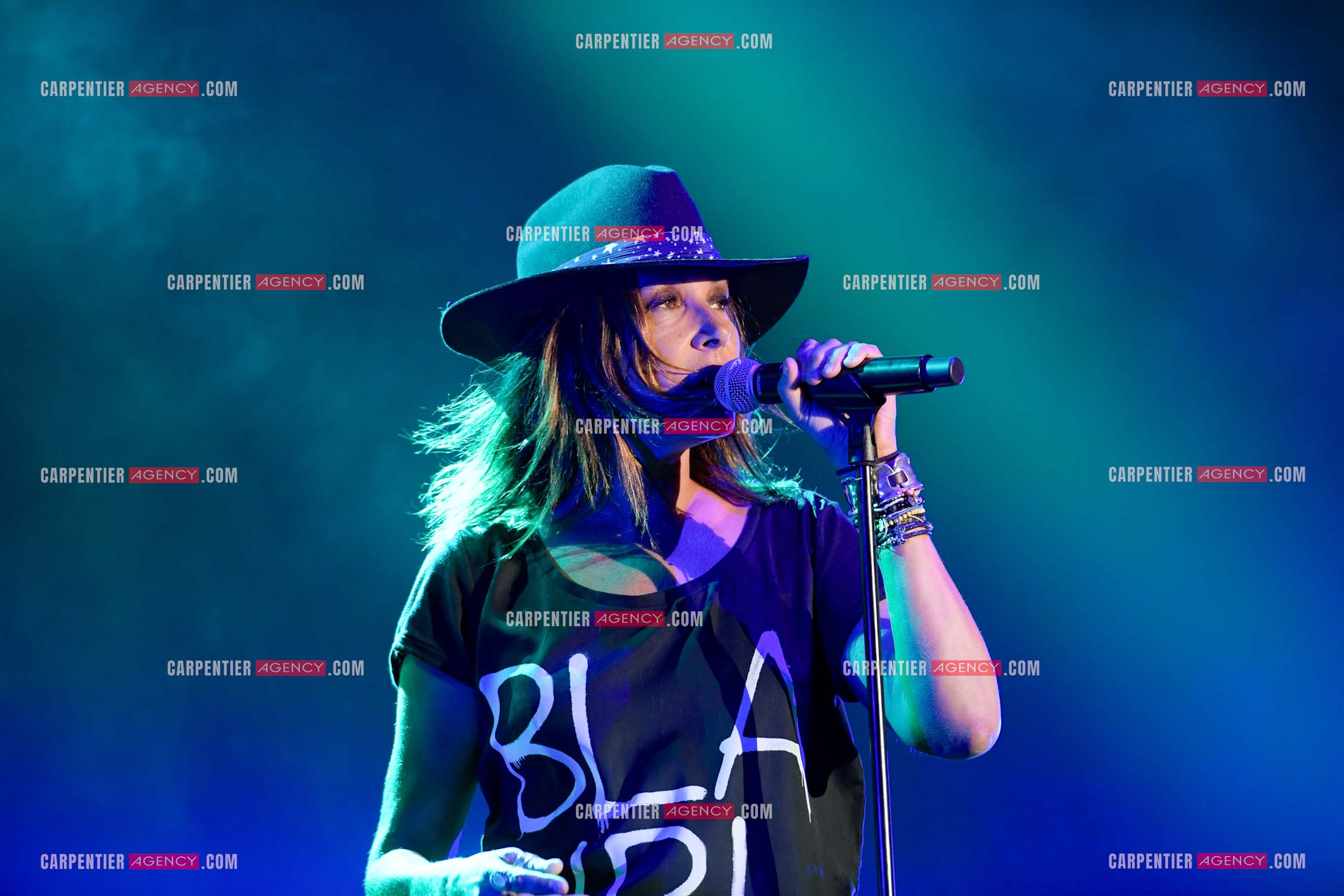 La chanteuse Zazie lors de sa tournée “ ZAZIE L'ESSENCIEL “ le 26 Juillet 2019. ( Exclusif )