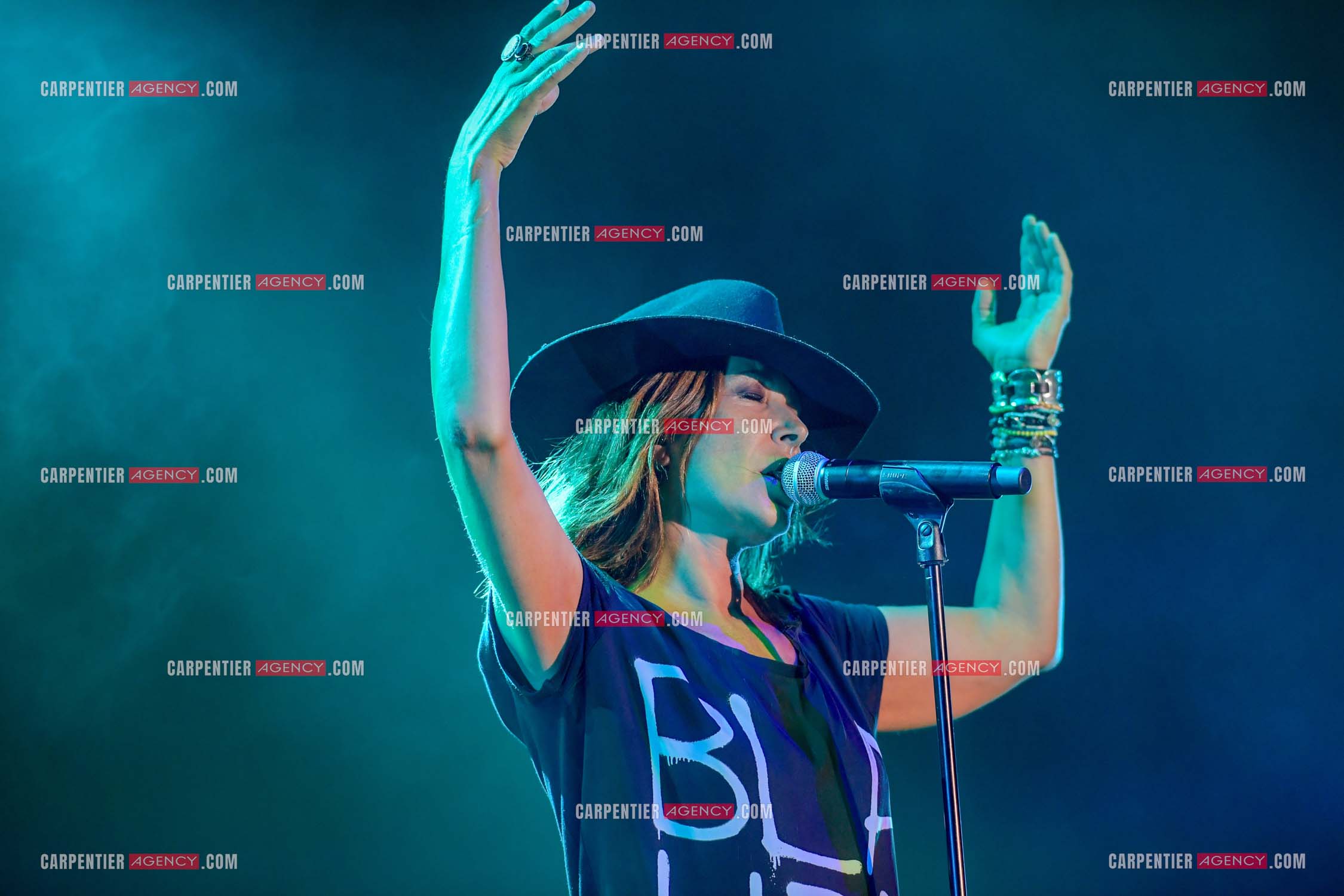 La chanteuse Zazie lors de sa tournée “ ZAZIE L'ESSENCIEL “ le 26 Juillet 2019. ( Exclusif )