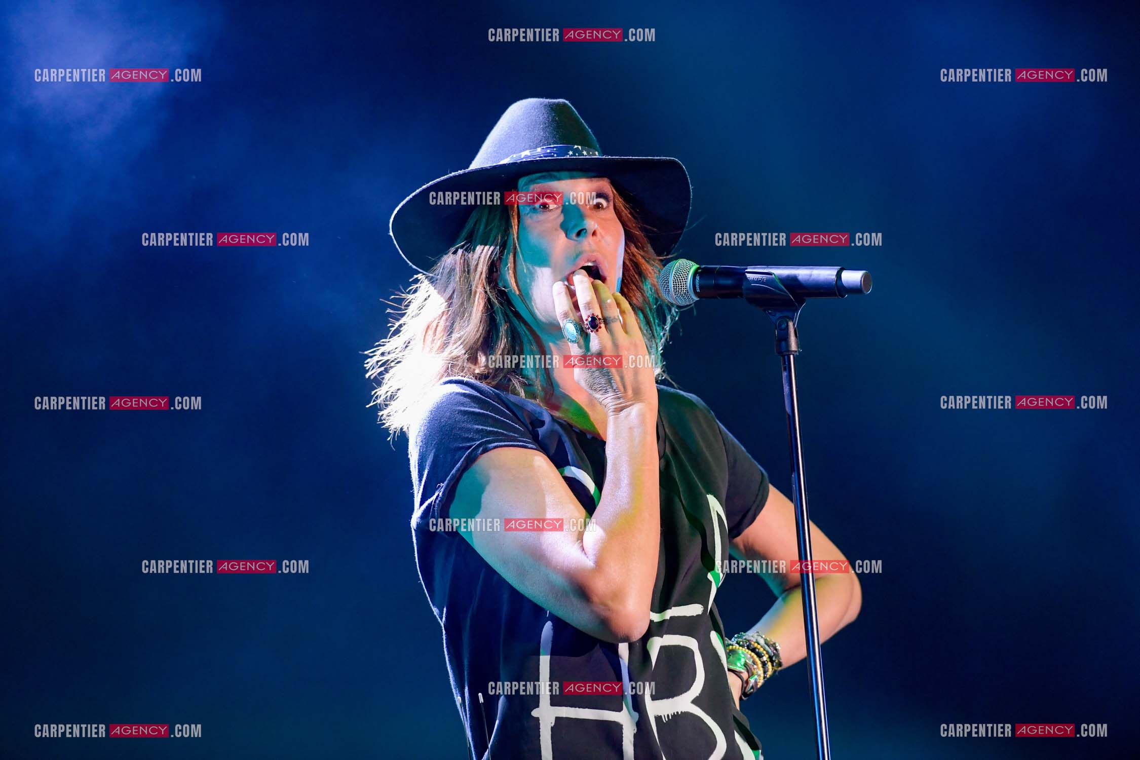 La chanteuse Zazie lors de sa tournée “ ZAZIE L'ESSENCIEL “ le 26 Juillet 2019. ( Exclusif )