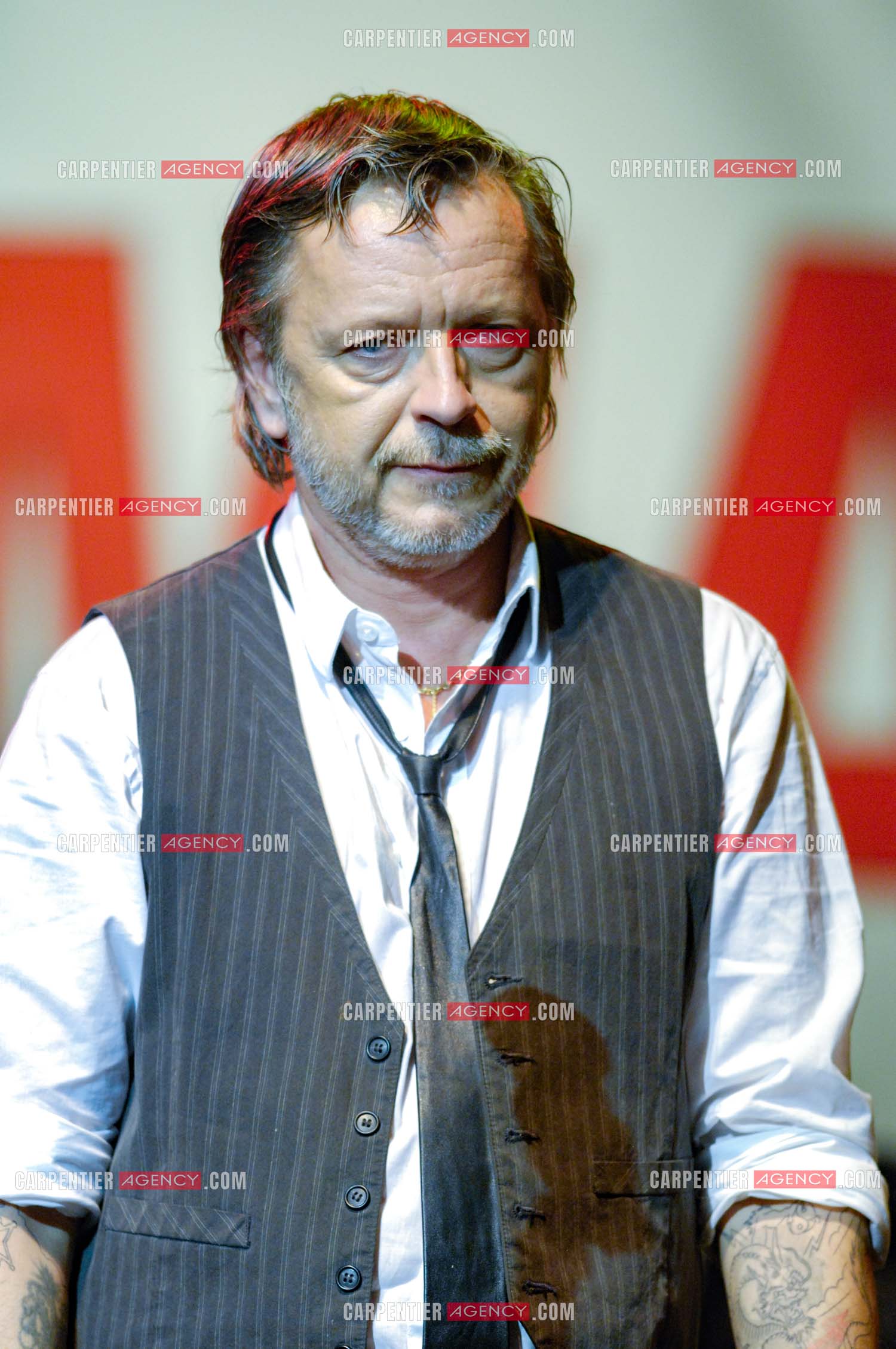 Le chanteur Renaud lors d'un concert de soutien au Zénith de Paris au profit de la libération d'Ingrid Betancourt.