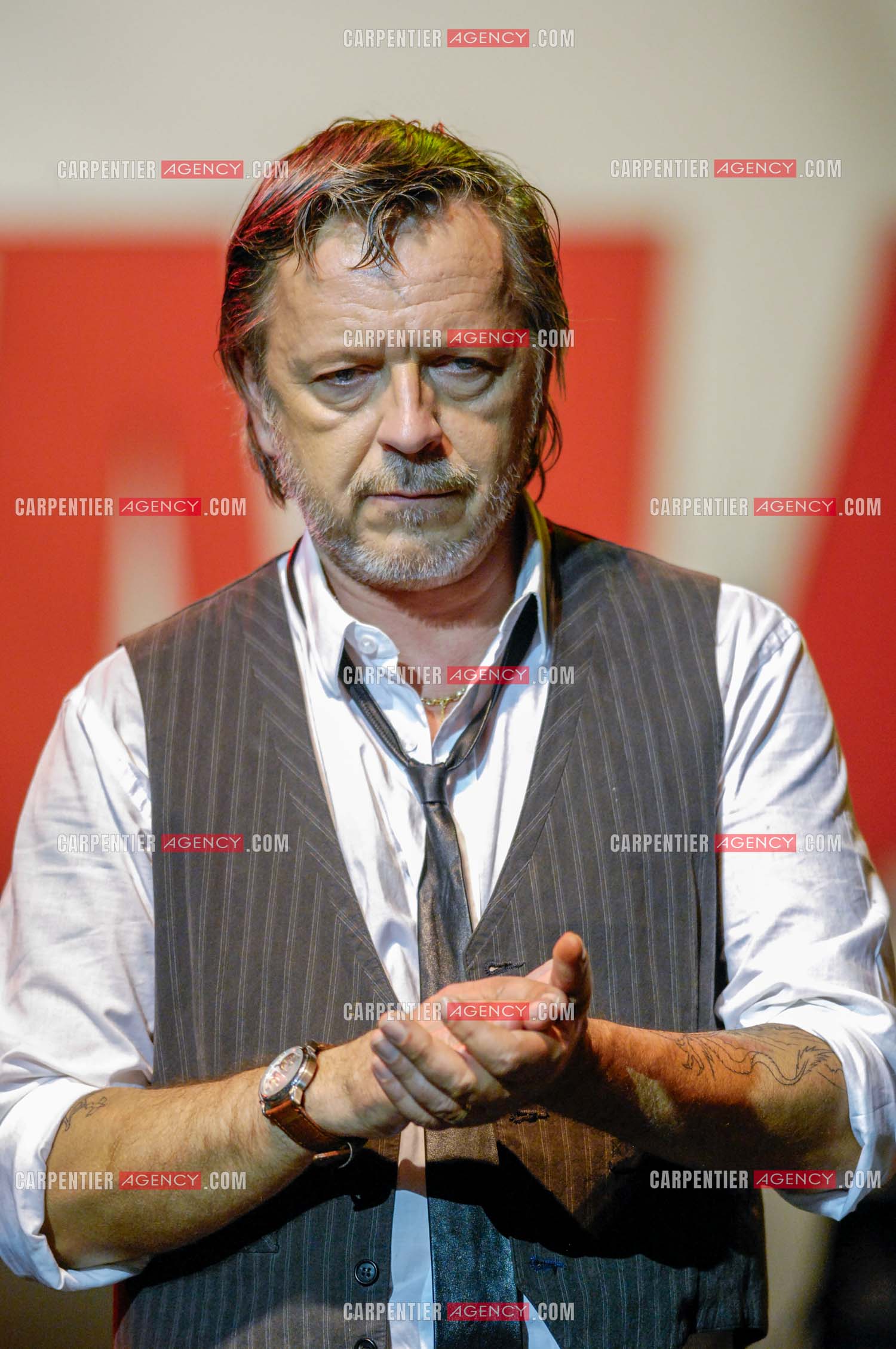 Le chanteur Renaud lors d'un concert de soutien au Zénith de Paris au profit de la libération d'Ingrid Betancourt.
