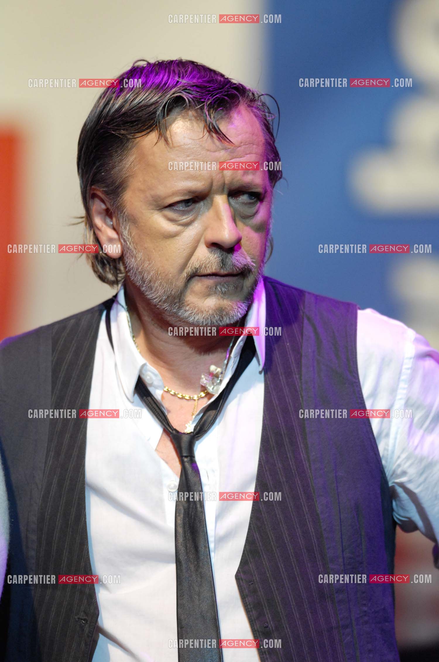 Le chanteur Renaud lors d'un concert de soutien au Zénith de Paris au profit de la libération d'Ingrid Betancourt.