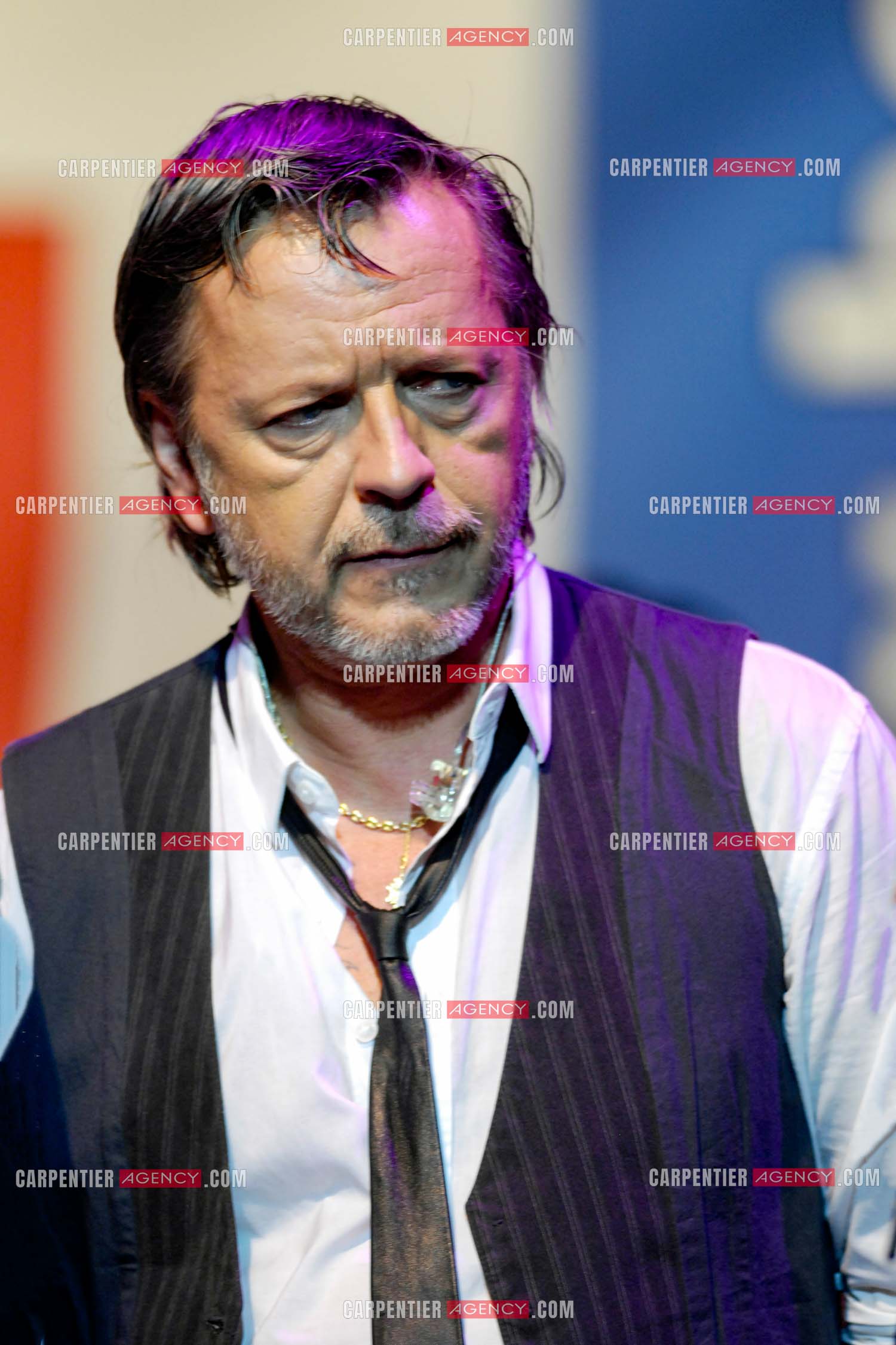 Le chanteur Renaud lors d'un concert de soutien au Zénith de Paris au profit de la libération d'Ingrid Betancourt.
