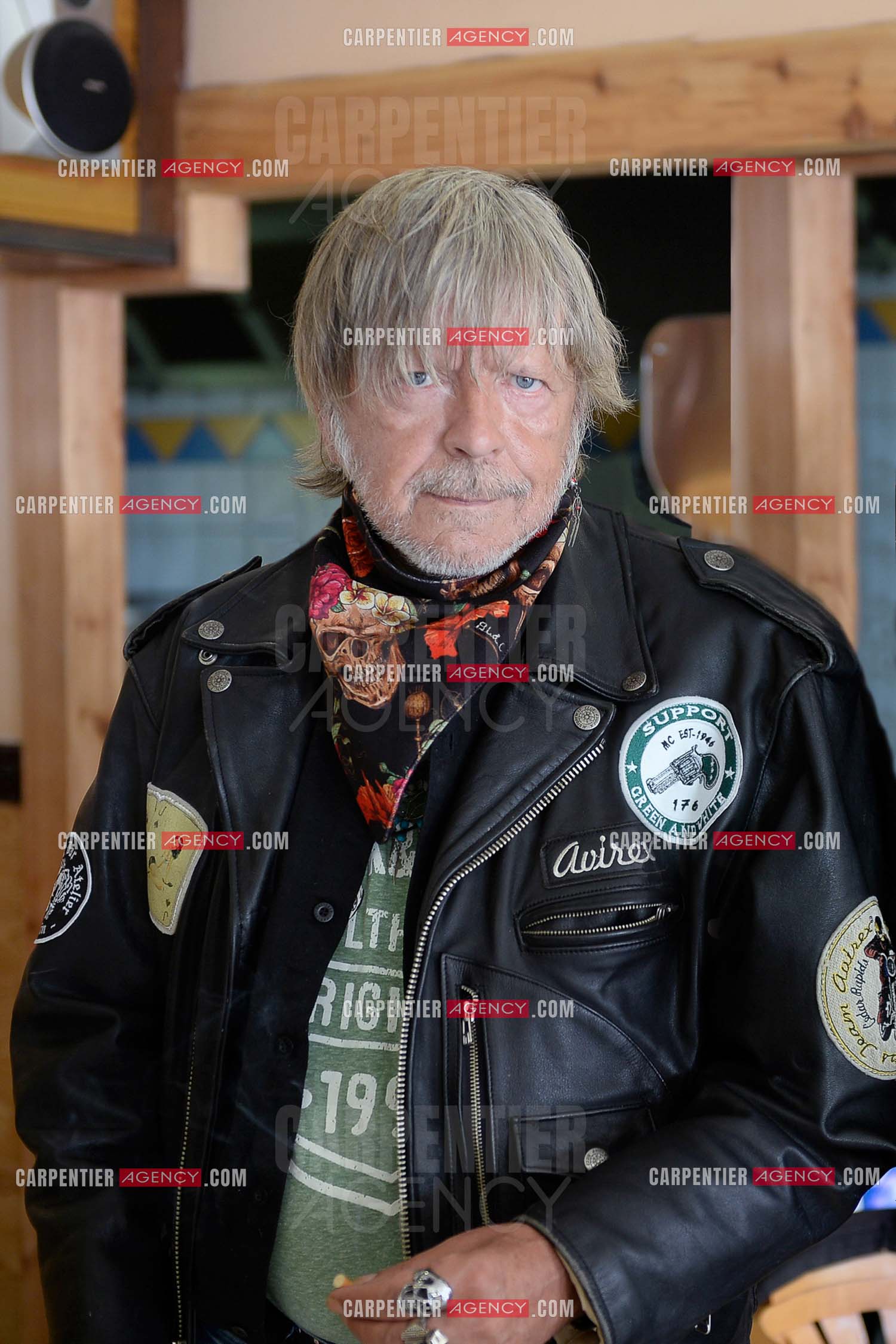 Le chanteur Renaud ( parrain de cette seconde édition ) assiste au "Motordays" à Gérardmer en 2016.  ( Exclusif )