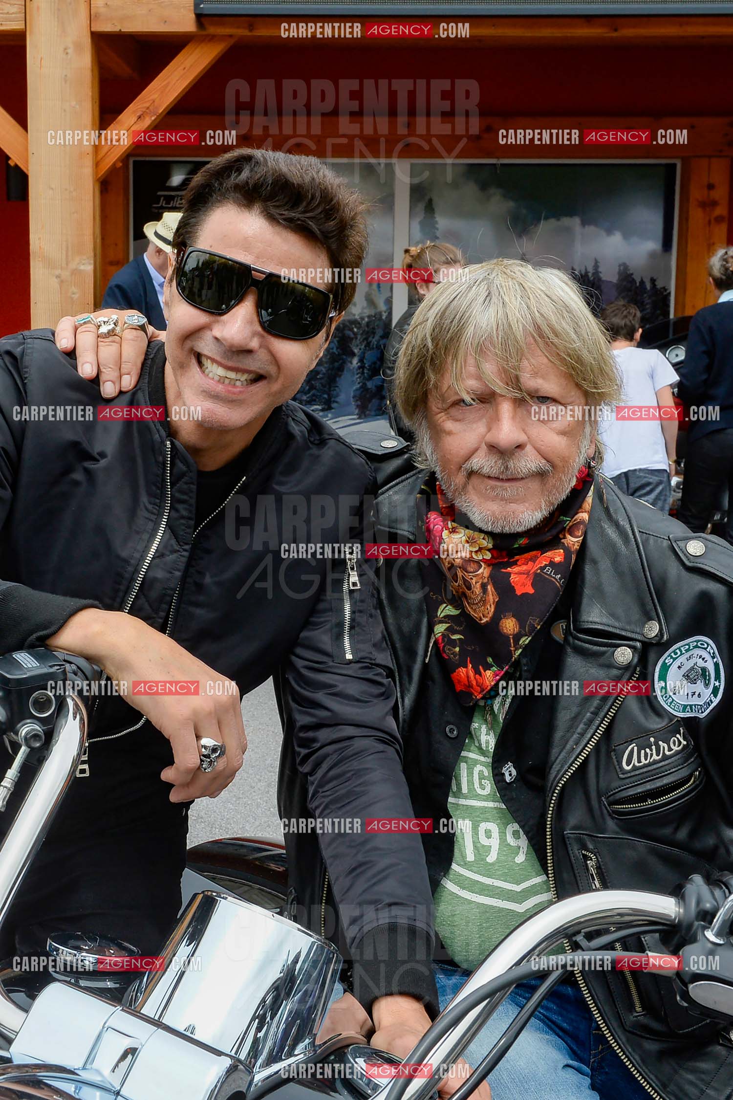 Le chanteur Renaud et son ami Jean-Luc Lahaye présent au festival Motordays à Gérardmer en 2016. (Exclusif )