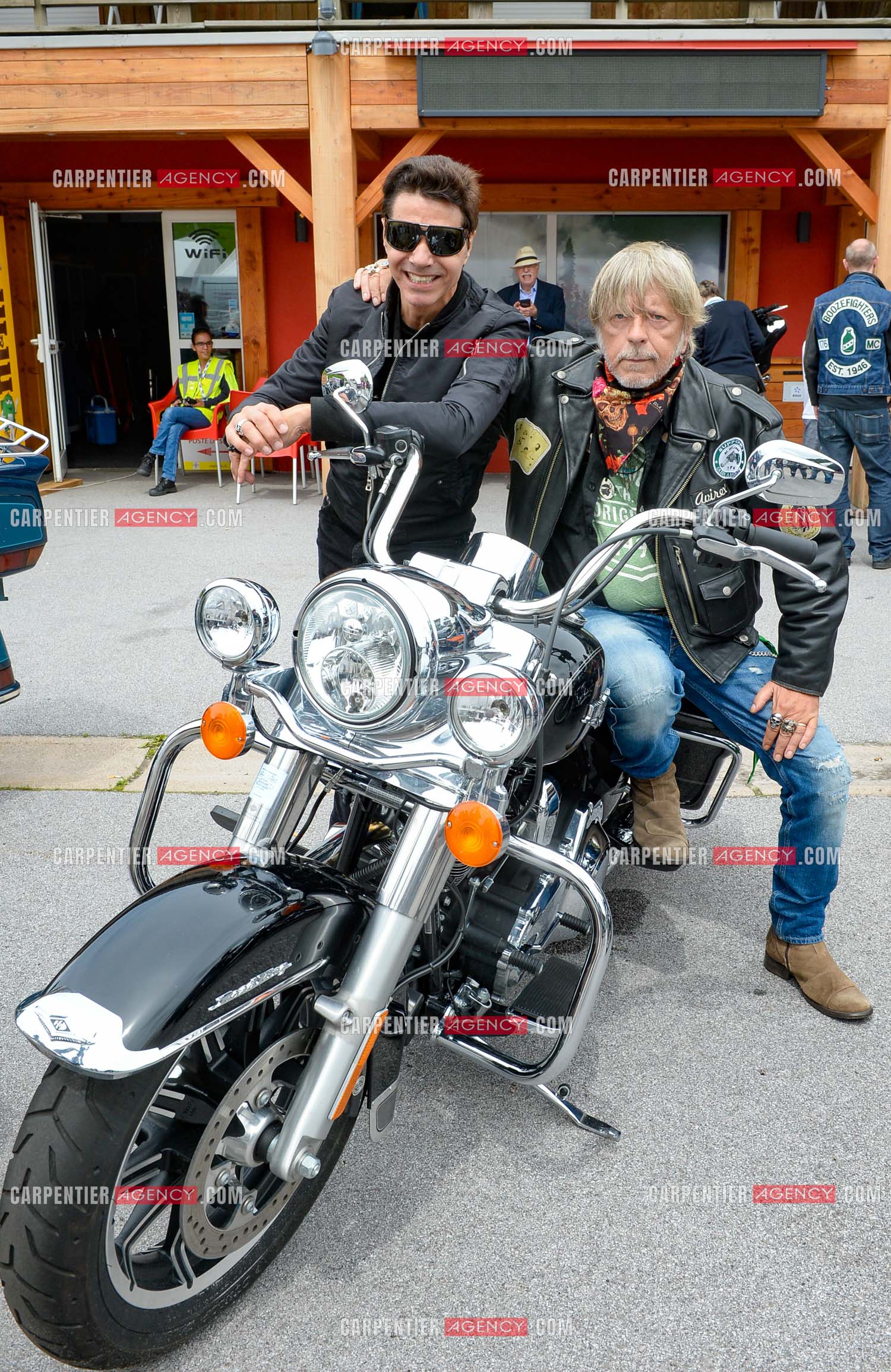 Le chanteur Renaud et son ami Jean-Luc Lahaye présent au festival Motordays à Gérardmer en 2016. (Exclusif )