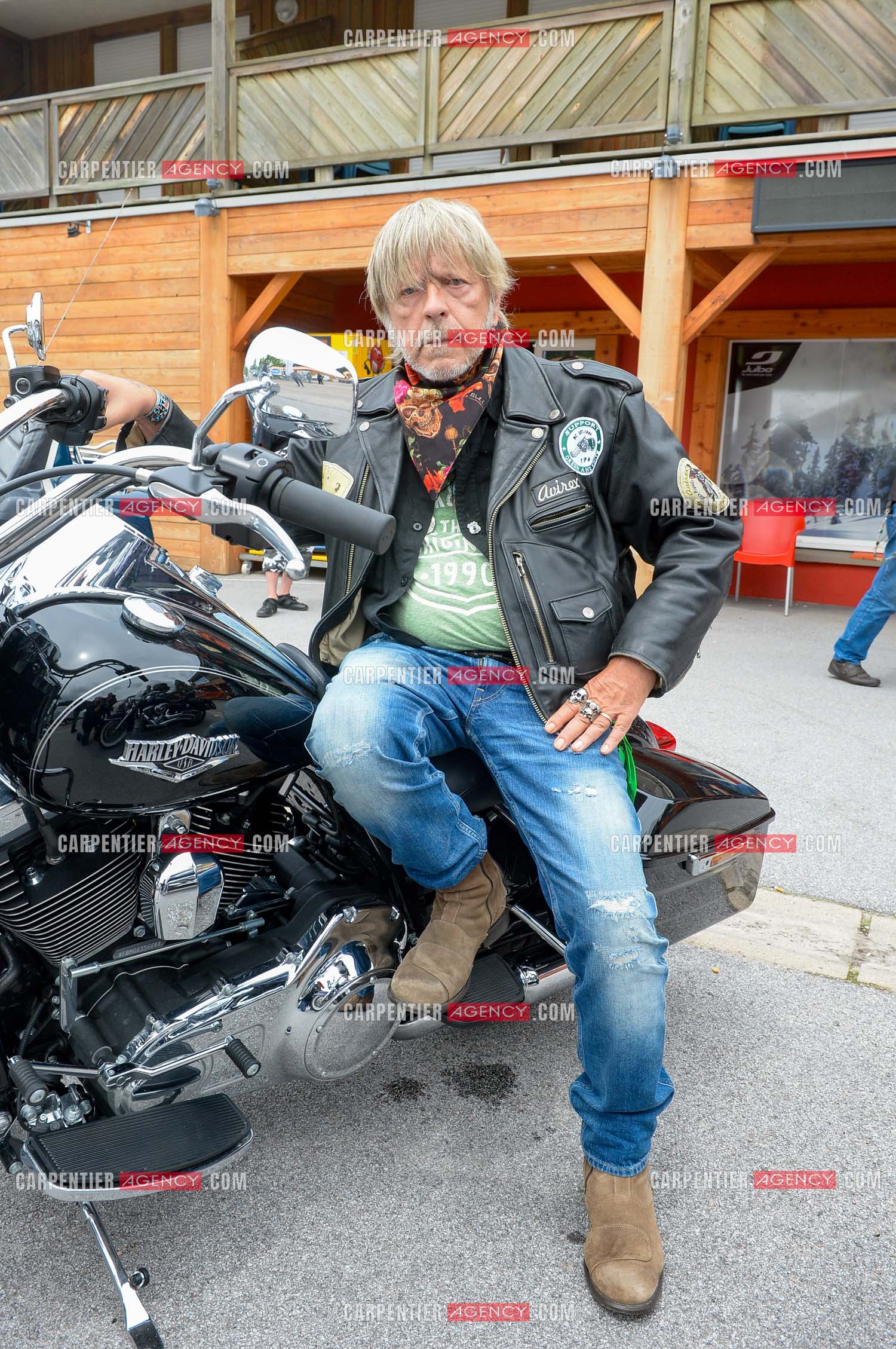 Le chanteur Renaud ( parrain de cette seconde édition ) assiste au "Motordays" à Gérardmer en 2016.   ( Exclusif )