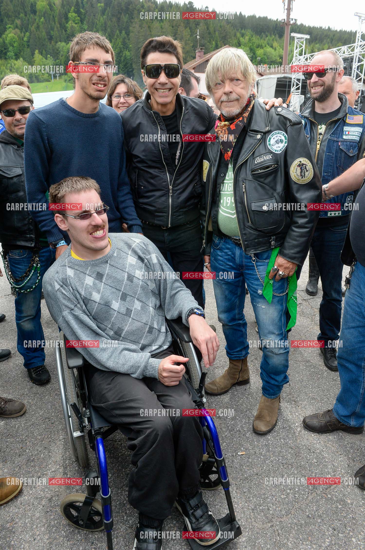 Le chanteur Renaud et son ami Jean-Luc Lahaye présent au festival Motordays à Gérardmer en 2016. (Exclusif )