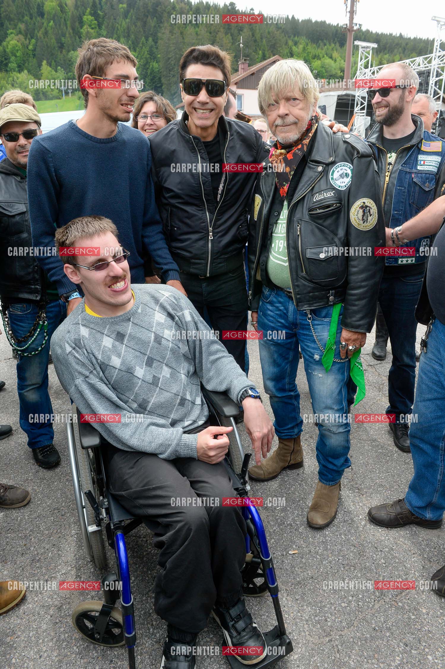 Le chanteur Renaud et son ami Jean-Luc Lahaye présent au festival Motordays à Gérardmer en 2016. (Exclusif )