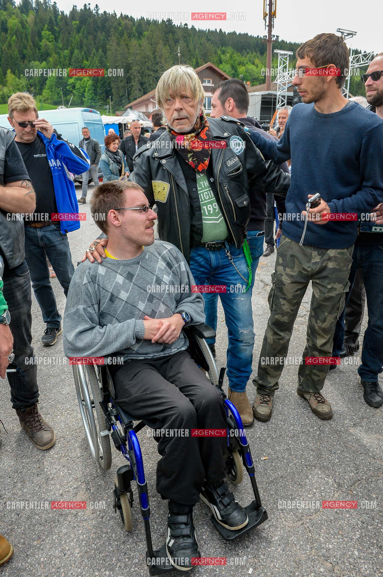 Le chanteur Renaud ( parrain de cette seconde édition ) assiste au "Motordays" à Gérardmer en 2016.  ( Exclusif )