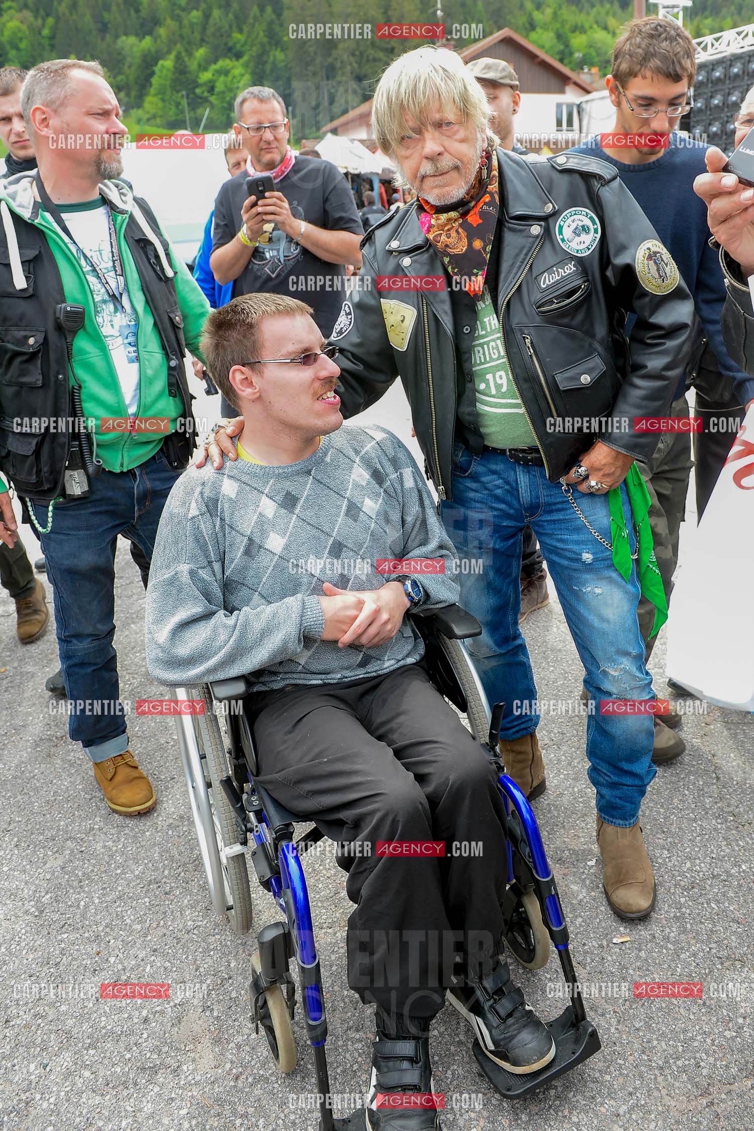 Le chanteur Renaud ( parrain de cette seconde édition ) assiste au "Motordays" à Gérardmer en 2016.   ( Exclusif )