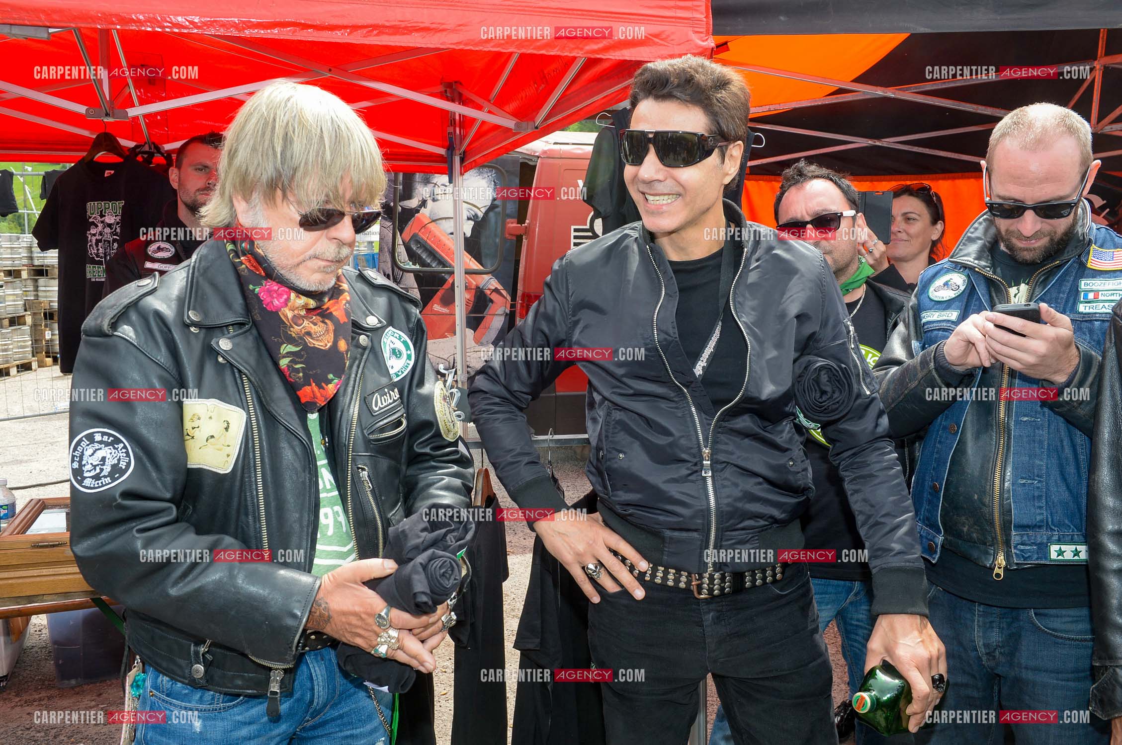 Le chanteur Renaud et son ami Jean-Luc Lahaye présent au festival Motordays à Gérardmer en 2016. (Exclusif )