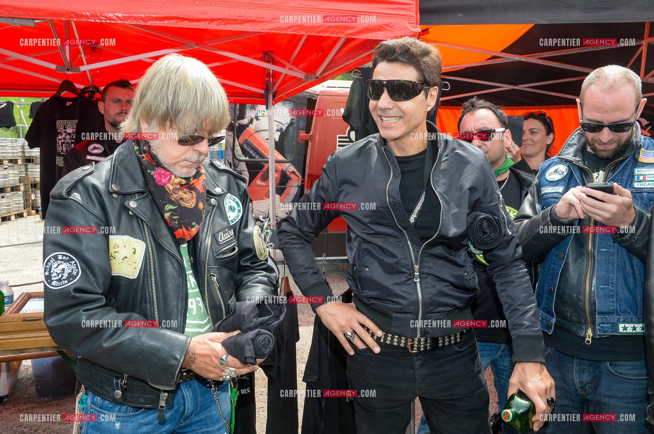 Le chanteur Renaud et son ami Jean-Luc Lahaye présent au festival Motordays à Gérardmer en 2016. (Exclusif )