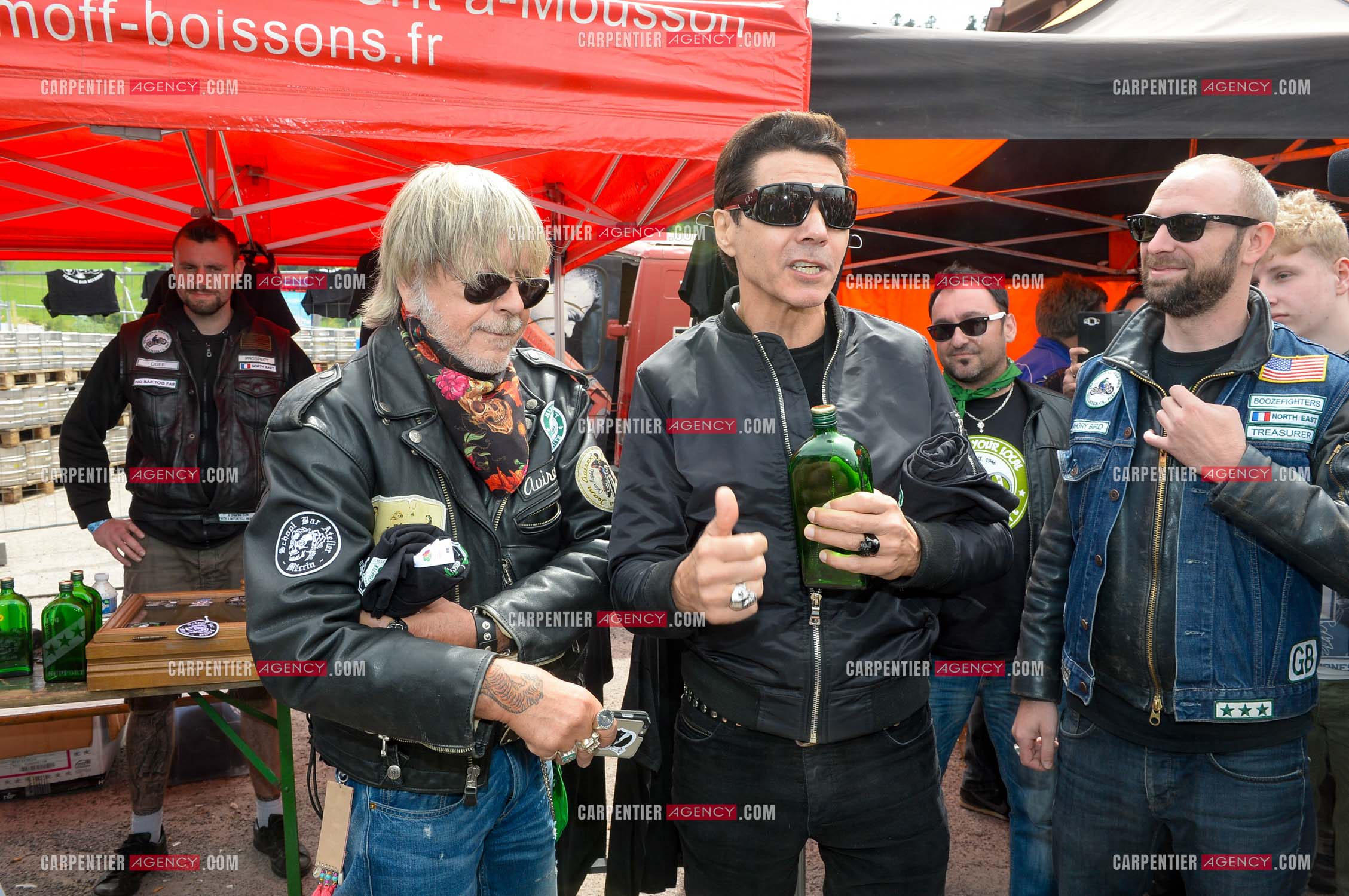 Le chanteur Renaud et son ami Jean-Luc Lahaye présent au festival Motordays à Gérardmer en 2016. (Exclusif )