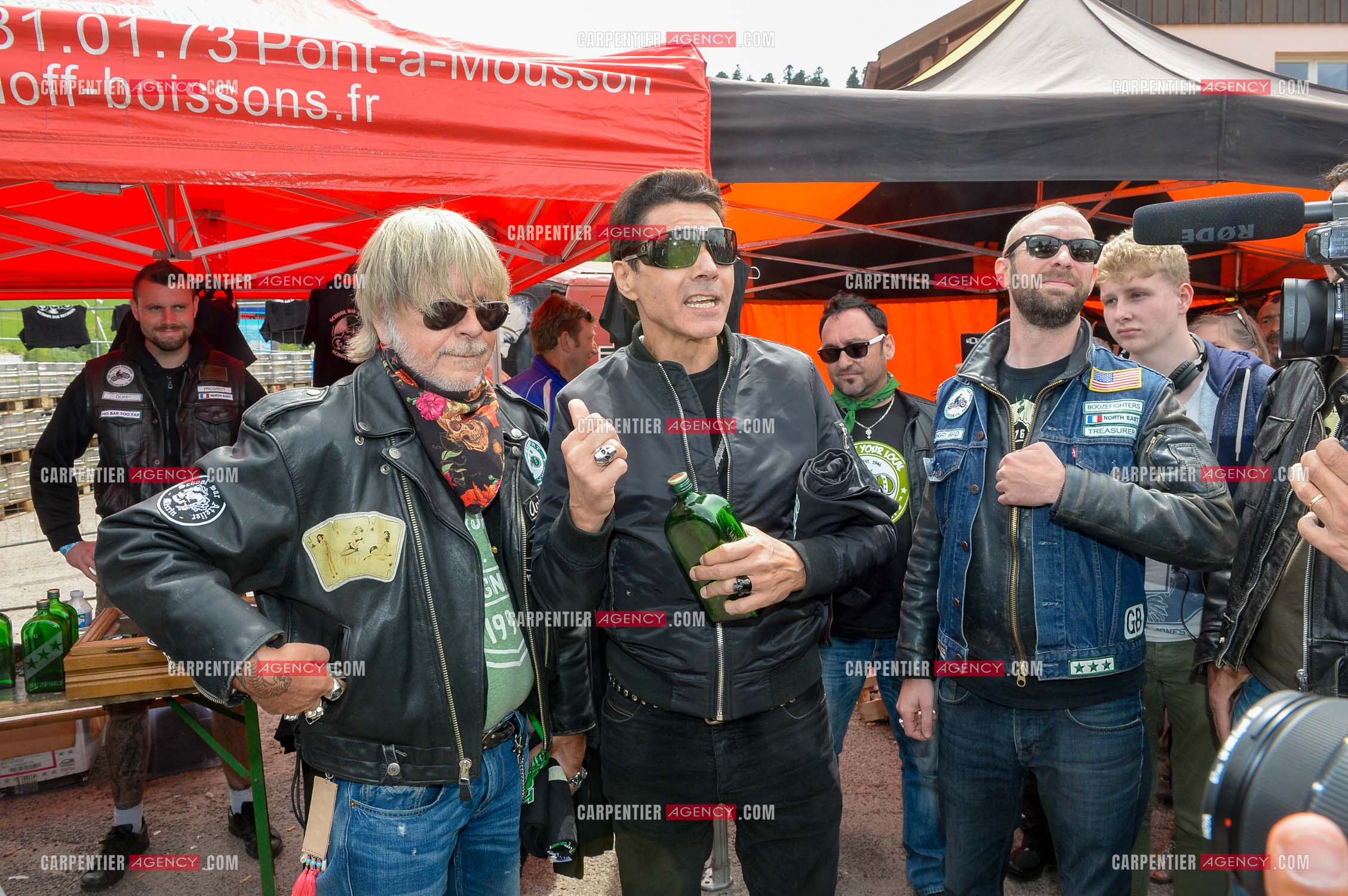 Le chanteur Renaud et son ami Jean-Luc Lahaye présent au festival Motordays à Gérardmer en 2016. (Exclusif )