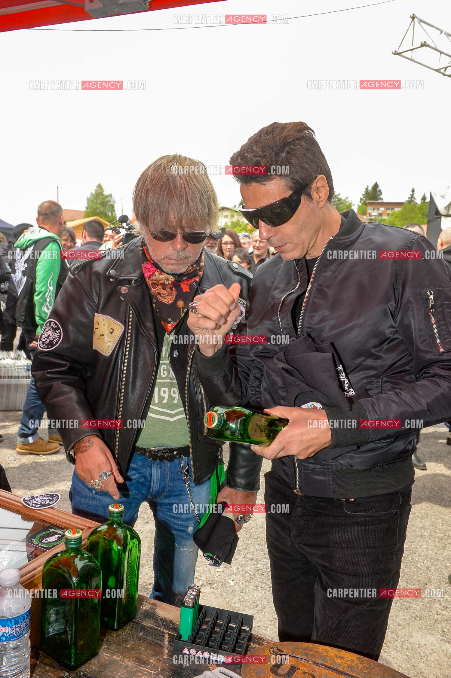 Le chanteur Renaud et son ami Jean-Luc Lahaye présent au festival Motordays à Gérardmer en 2016. (Exclusif )