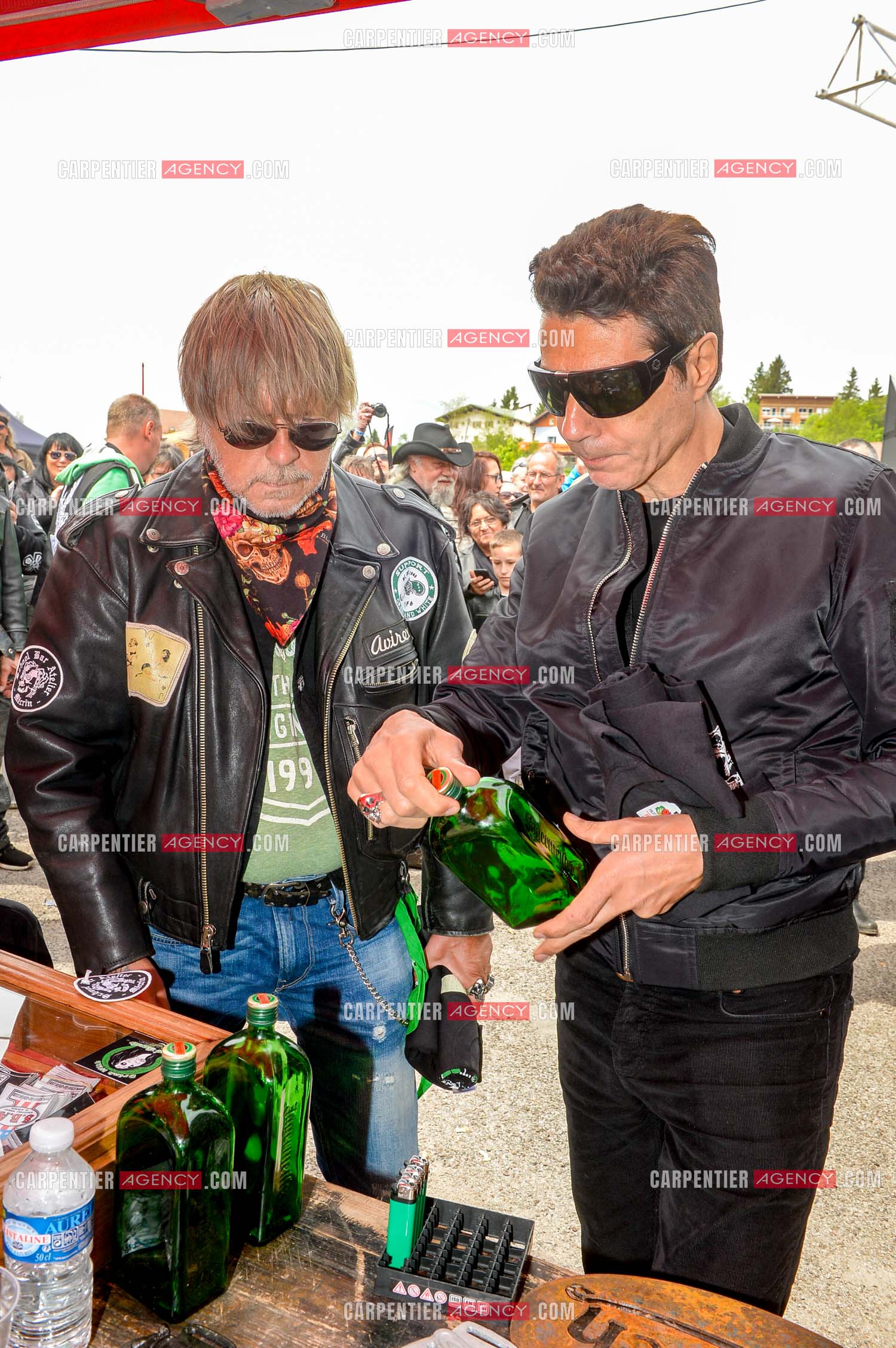 Le chanteur Renaud et son ami Jean-Luc Lahaye présent au festival Motordays à Gérardmer en 2016. (Exclusif )