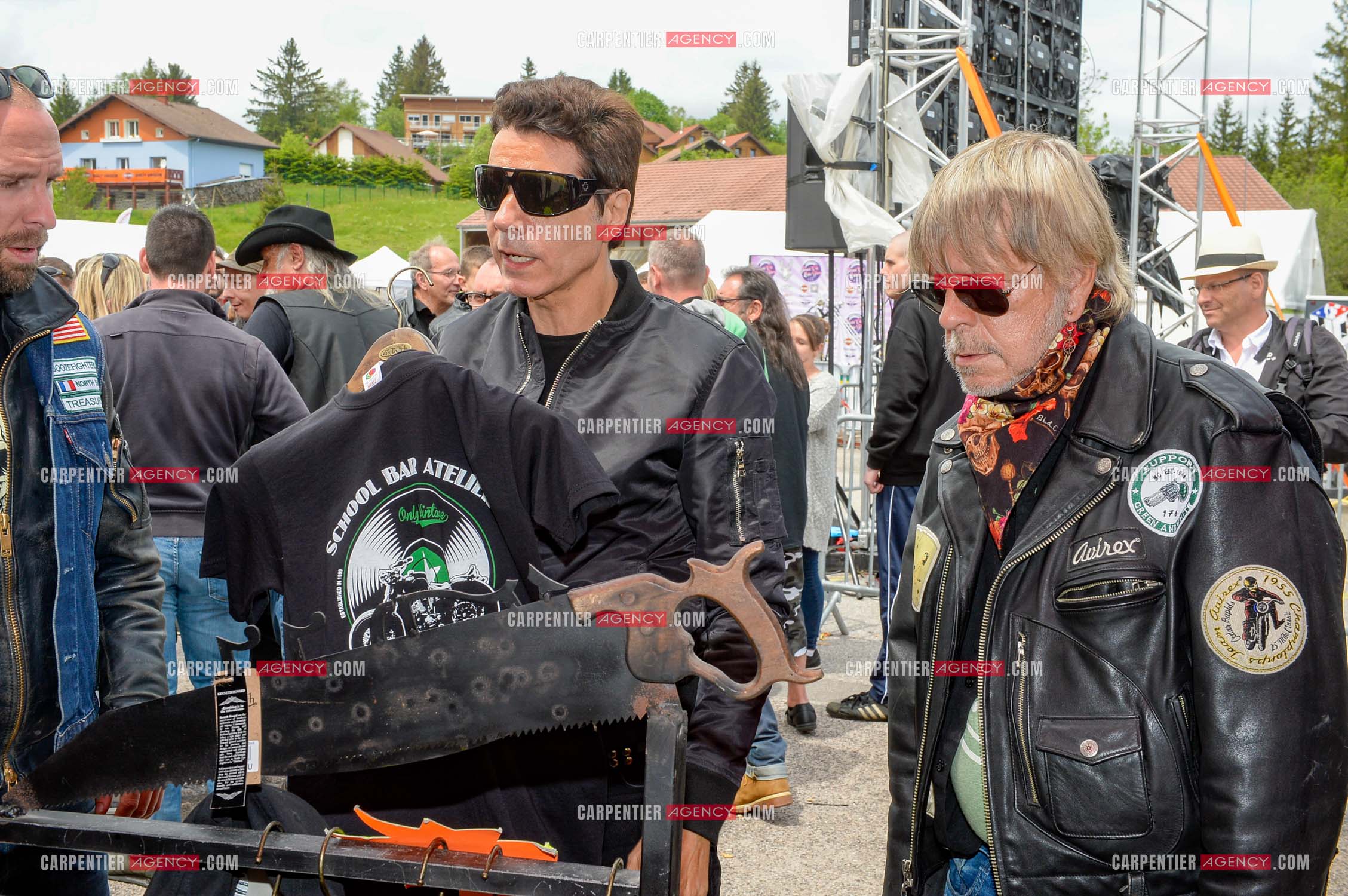 Le chanteur Renaud et son ami Jean-Luc Lahaye présent au festival Motordays à Gérardmer en 2016. (Exclusif )