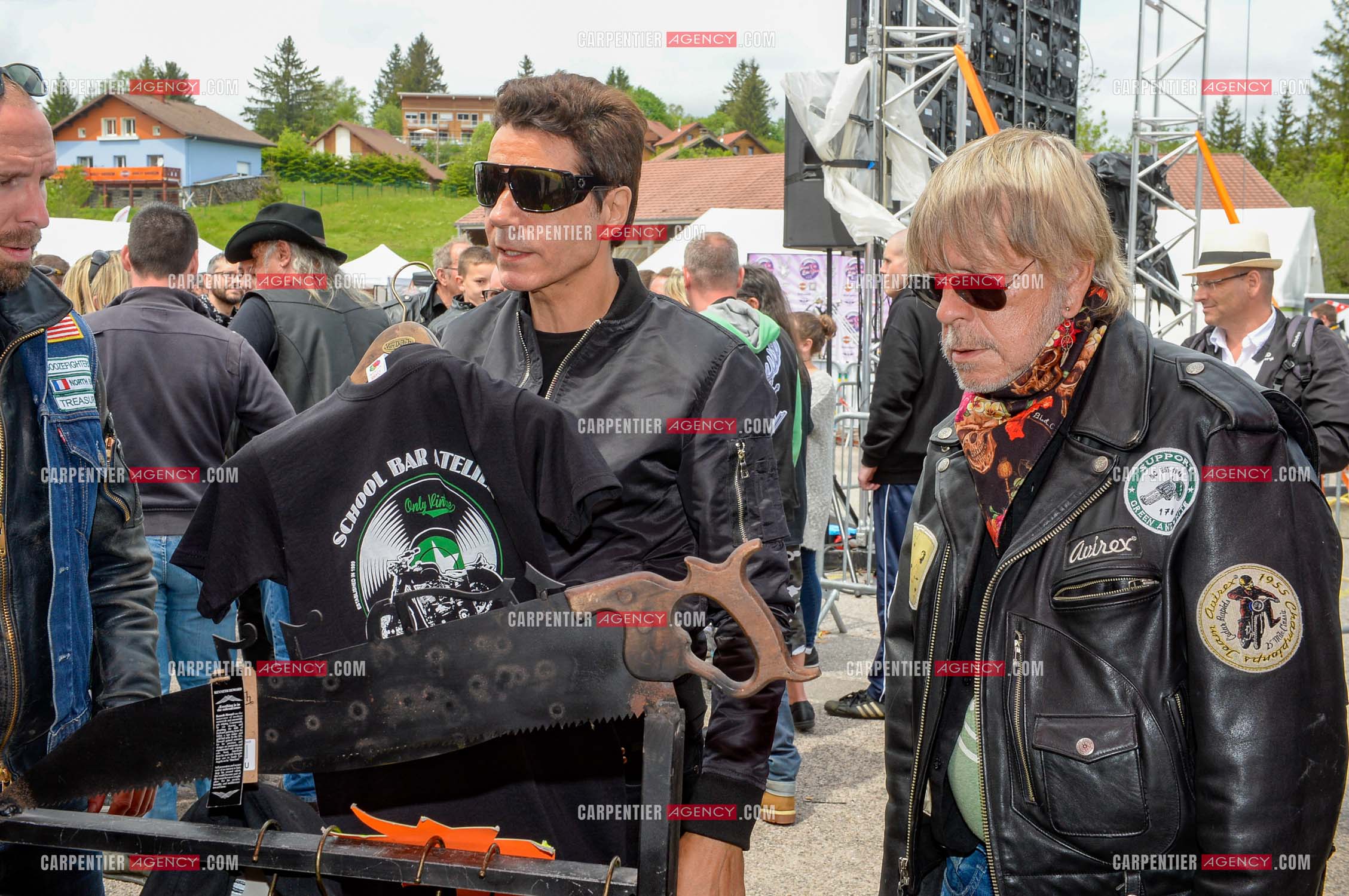 Le chanteur Renaud et son ami Jean-Luc Lahaye présent au festival Motordays à Gérardmer en 2016. (Exclusif )