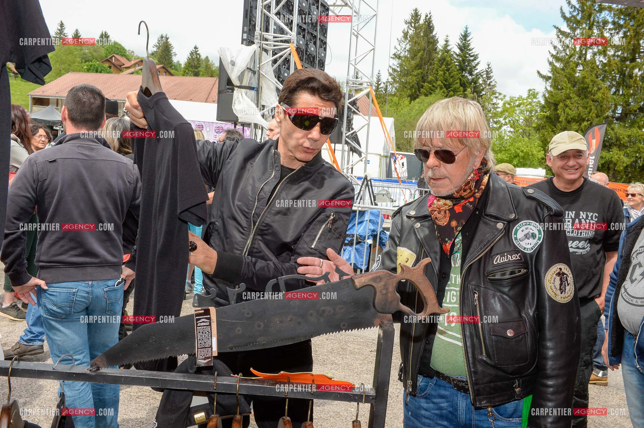 Le chanteur Renaud et son ami Jean-Luc Lahaye présent au festival Motordays à Gérardmer en 2016. (Exclusif )