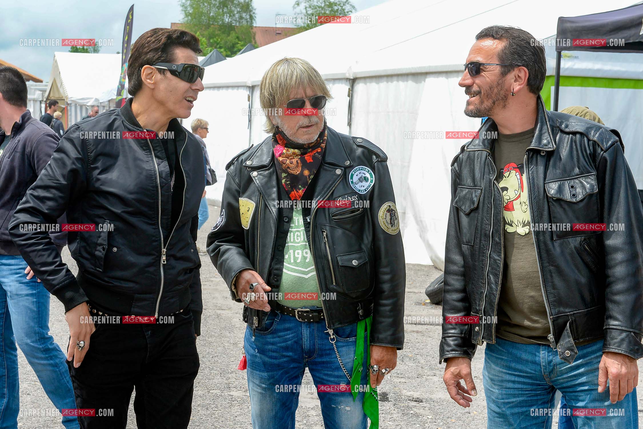 Le chanteur Renaud et son ami Jean-Luc Lahaye présent au festival Motordays à Gérardmer en 2016. (Exclusif )