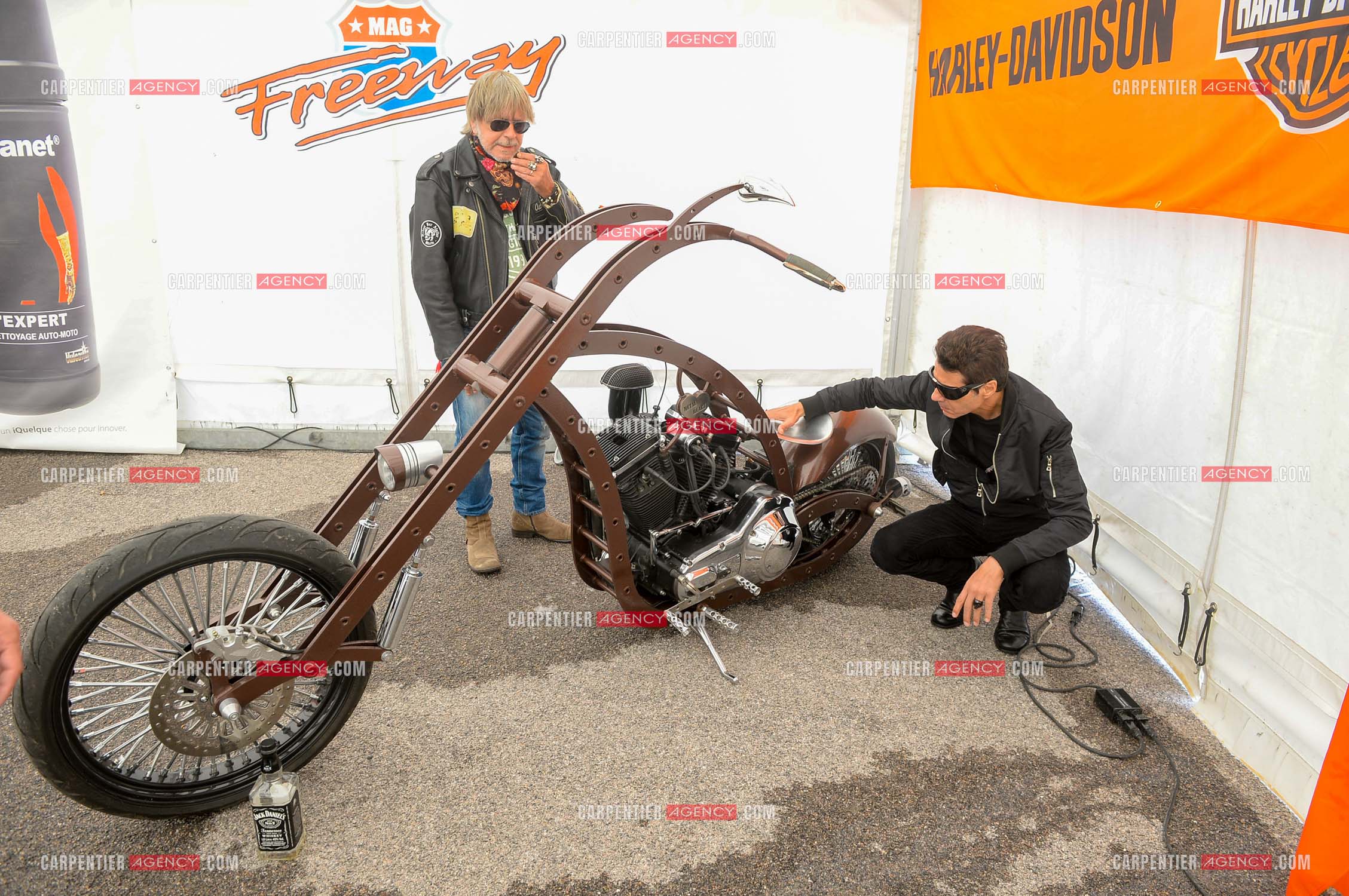 Le chanteur Renaud et son ami Jean-Luc Lahaye présent au festival Motordays à Gérardmer en 2016. (Exclusif )
