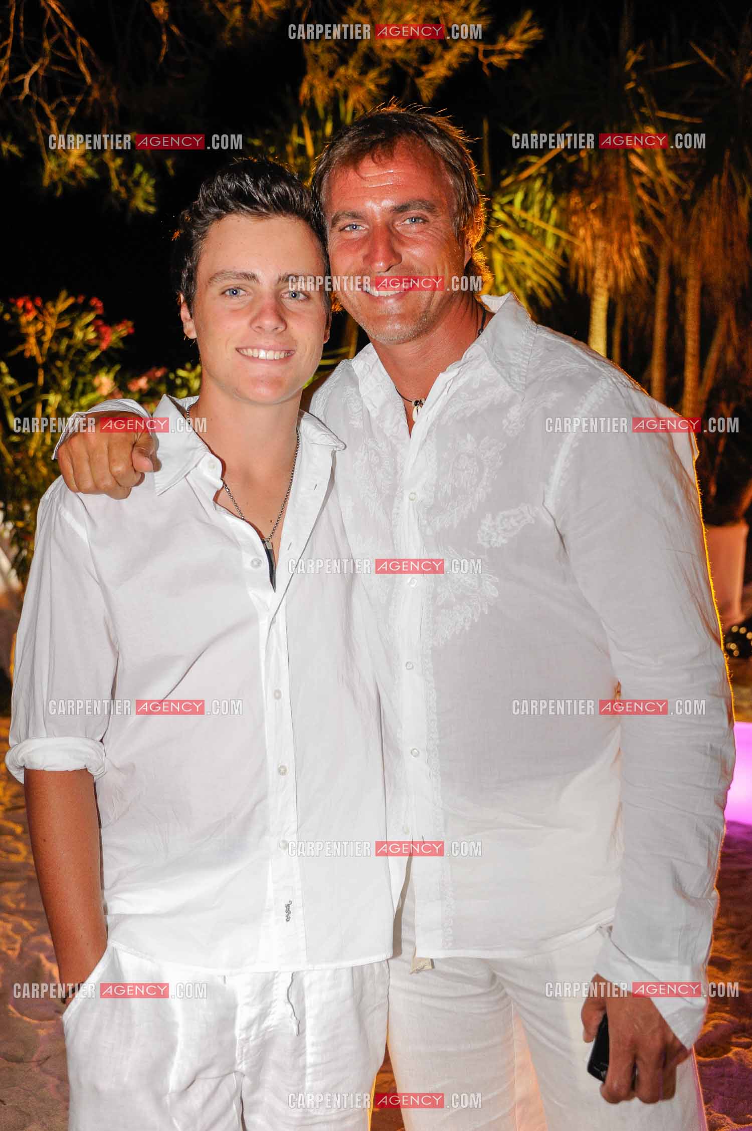 David Ginola et son fifs Andréa à la soirée Blanche de St Tropez.   ( Exclusif )