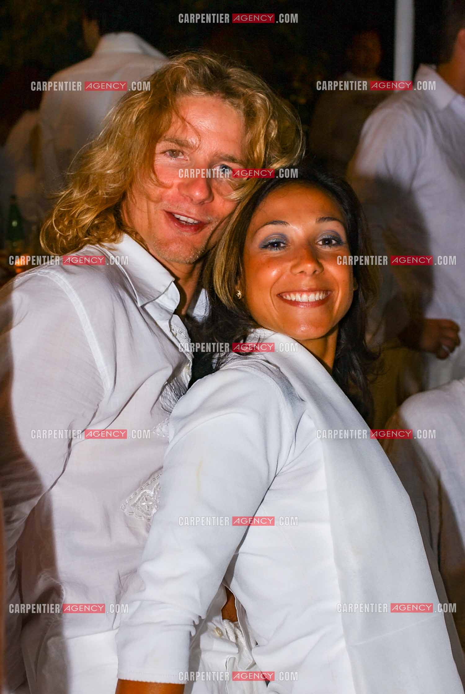 Les champions du patinage artistique Gwendal Peizerat et Sarah Abitbol lors de la soirée blanche en 2003.           ( Exclusif )