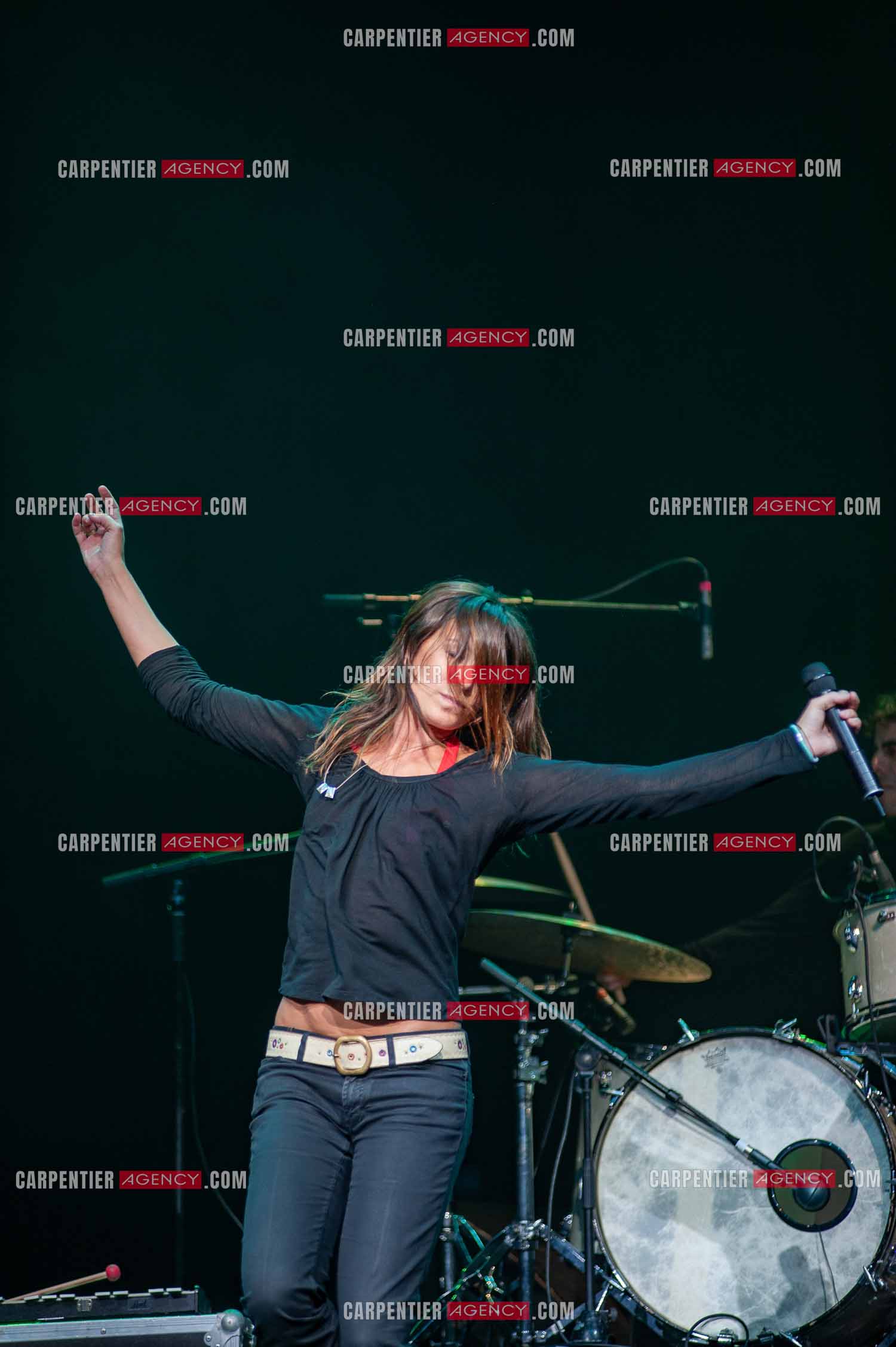 La chanteuse Isabelle Marie Anne de Truchis de Varennes dite Zazie en concert au Zénith de Paris “ CONCERT POUR LA PLANETE “le 03 Sept 2008.   ( Exclusif )