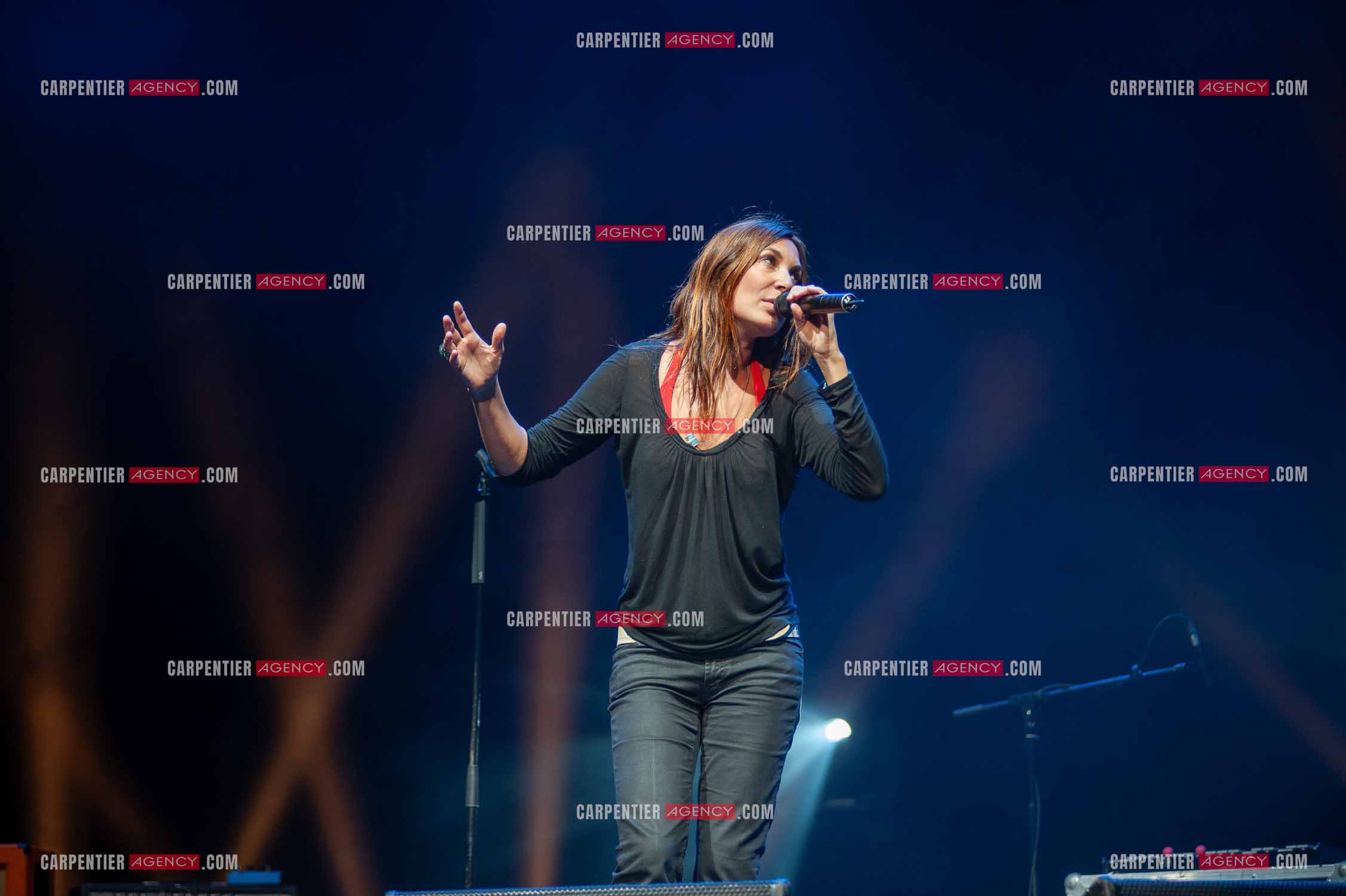 La chanteuse Isabelle Marie Anne de Truchis de Varennes dite Zazie en concert au Zénith de Paris “ CONCERT POUR LA PLANETE “le 03 Sept 2008.   ( Exclusif )
