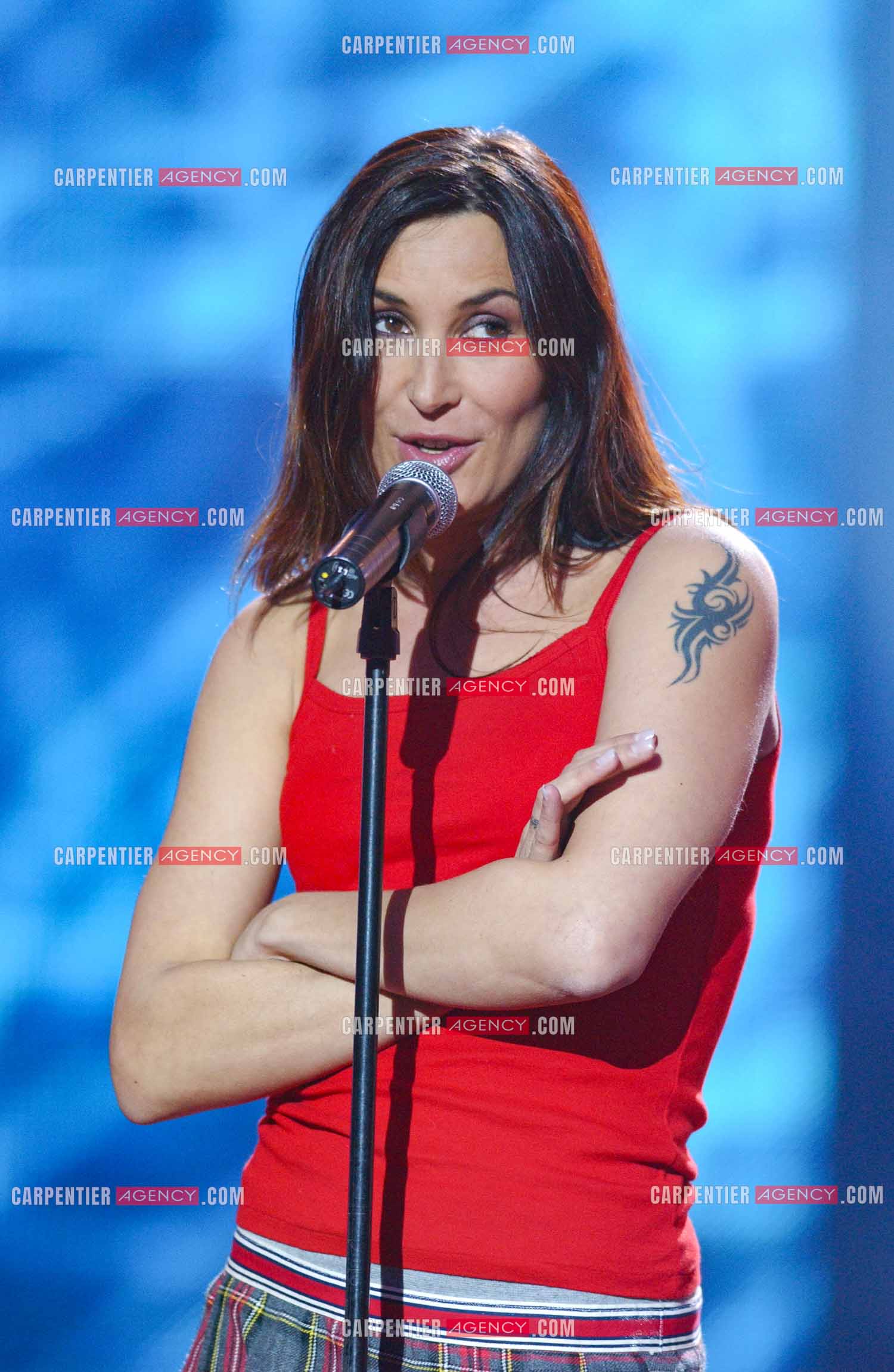 La chanteuse Isabelle Marie Anne de Truchis de Varennes dite Zazie en concert pour les 20 ans du Zénith de Paris le 14 Janvier 2005.                   ( Exclusif )