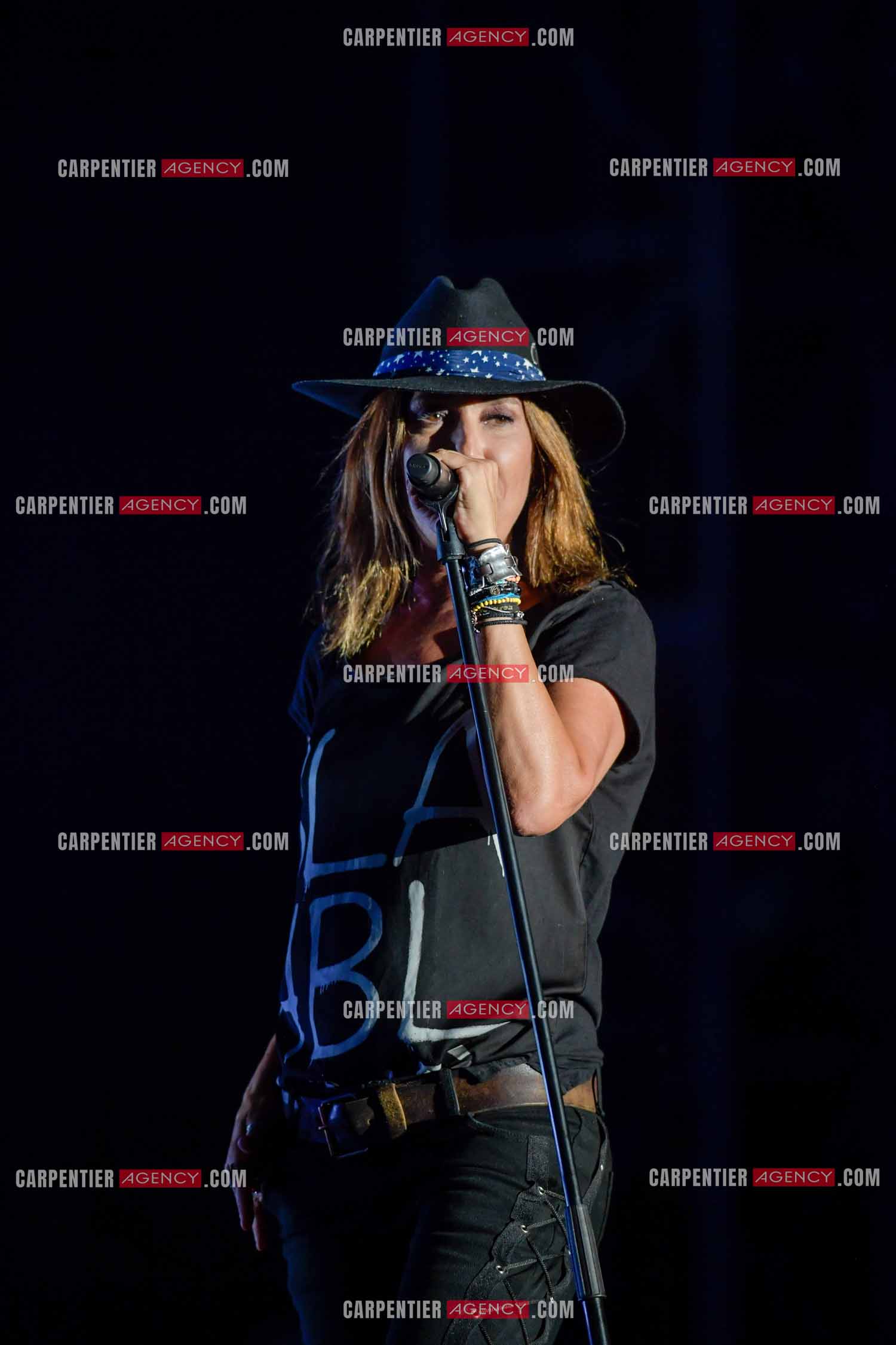 La chanteuse Zazie lors de sa tournée “ ZAZIE L'ESSENCIEL “ le 26 Juillet 2019. ( Exclusif )