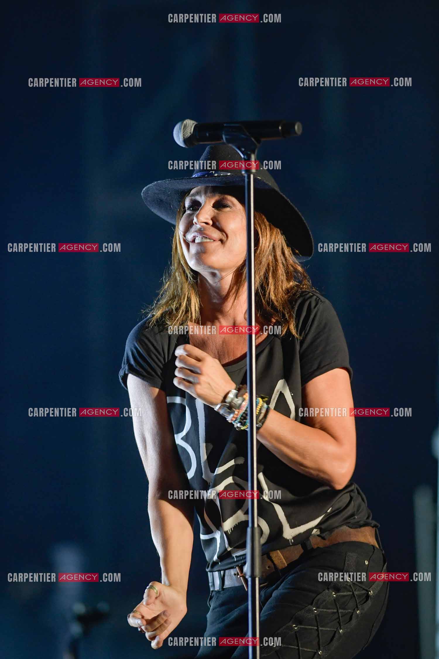 La chanteuse Zazie lors de sa tournée “ ZAZIE L'ESSENCIEL “ le 26 Juillet 2019. ( Exclusif )