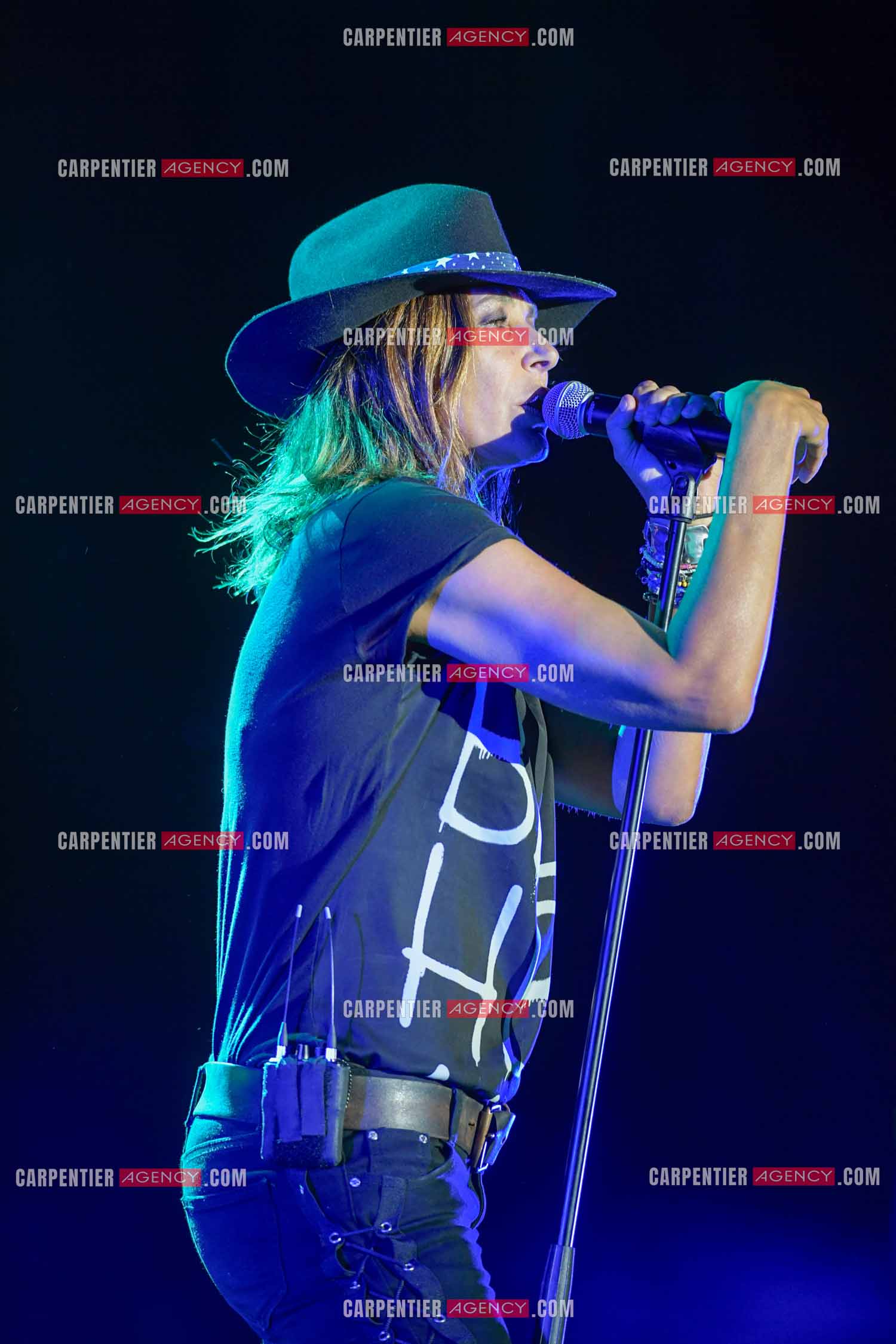 La chanteuse Zazie lors de sa tournée “ ZAZIE L'ESSENCIEL “ le 26 Juillet 2019. ( Exclusif )