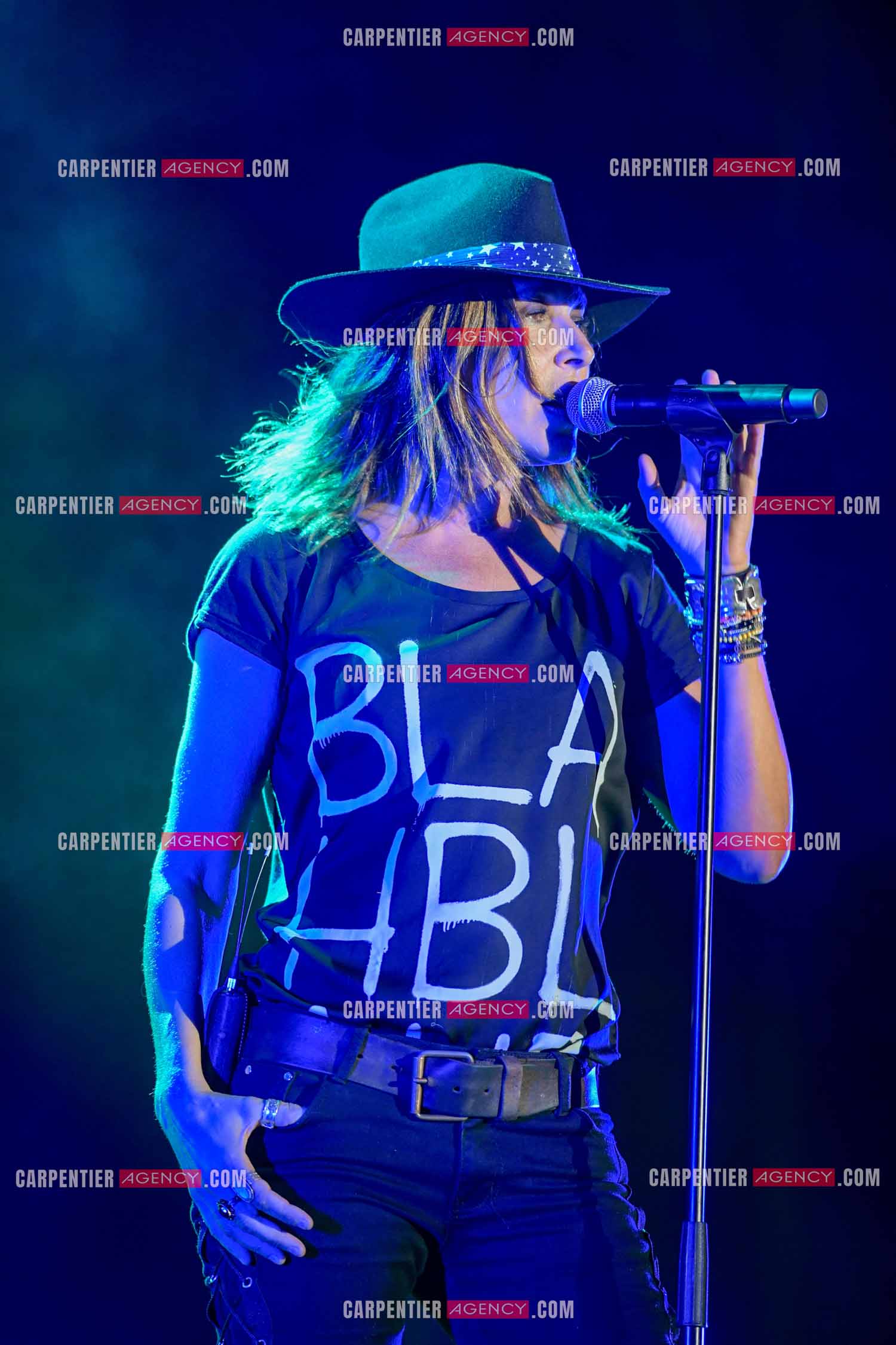 La chanteuse Zazie lors de sa tournée “ ZAZIE L'ESSENCIEL “ le 26 Juillet 2019. ( Exclusif )