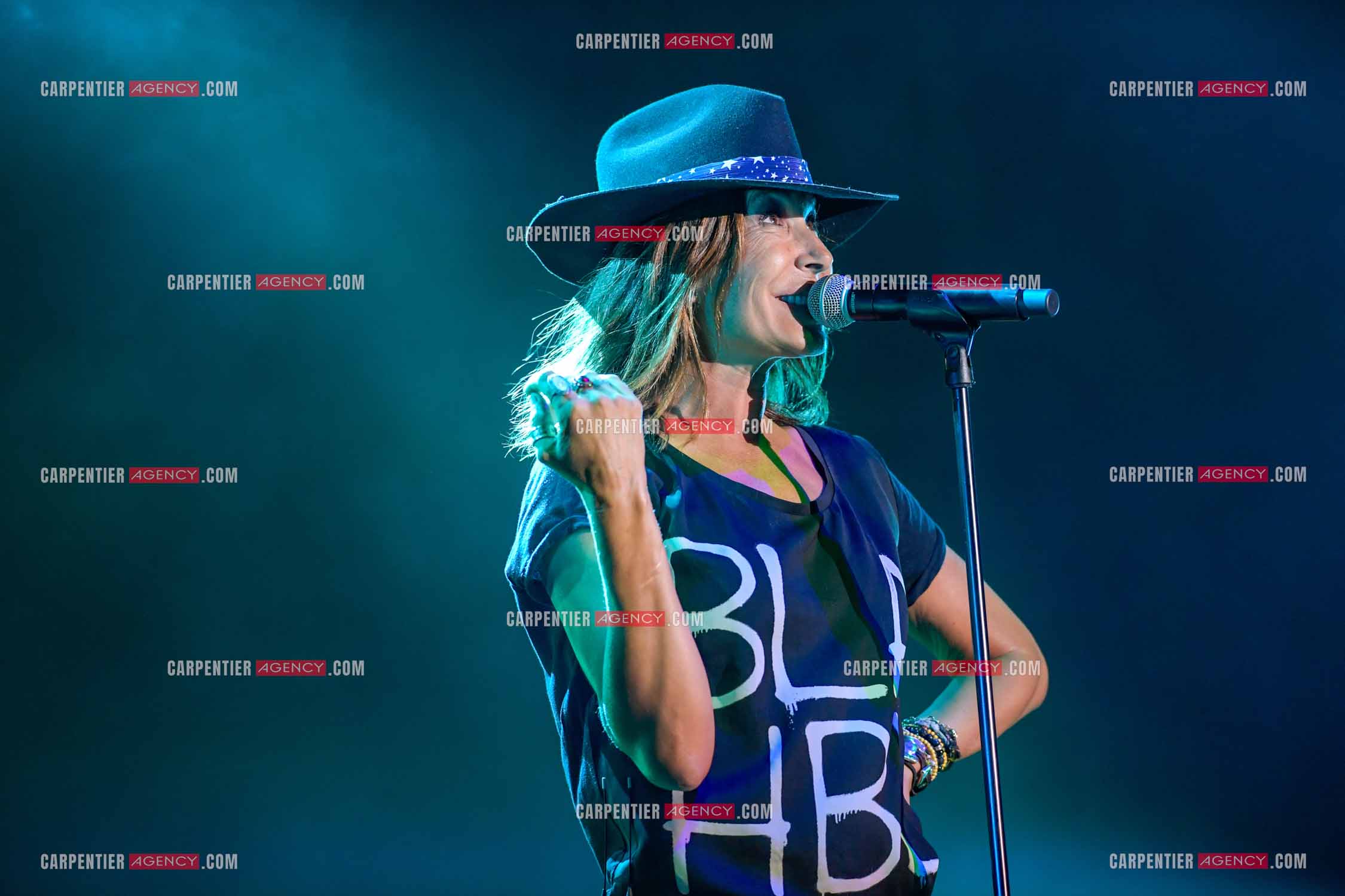 La chanteuse Zazie lors de sa tournée “ ZAZIE L'ESSENCIEL “ le 26 Juillet 2019. ( Exclusif )