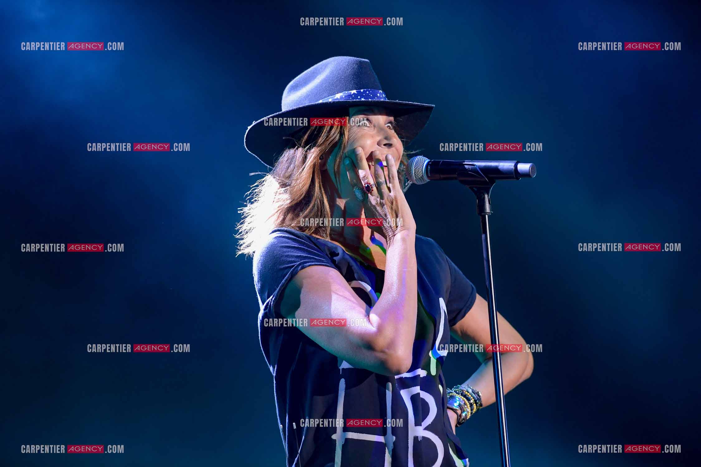 La chanteuse Zazie lors de sa tournée “ ZAZIE L'ESSENCIEL “ le 26 Juillet 2019. ( Exclusif )