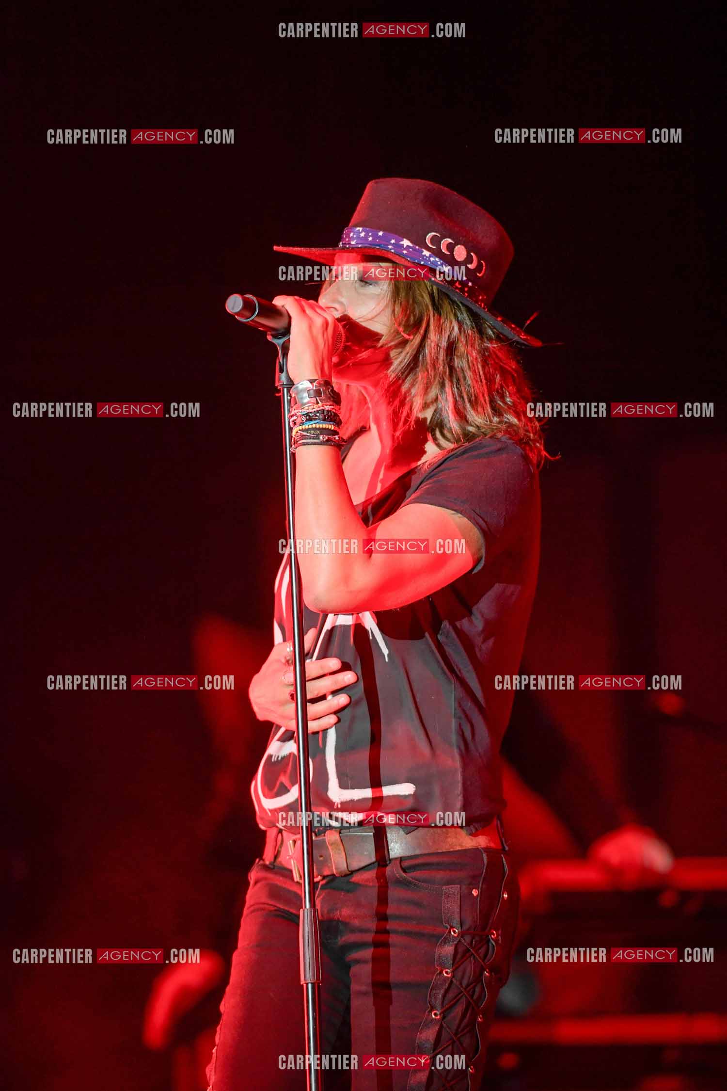 La chanteuse Zazie lors de sa tournée “ ZAZIE L'ESSENCIEL “ le 26 Juillet 2019. ( Exclusif )