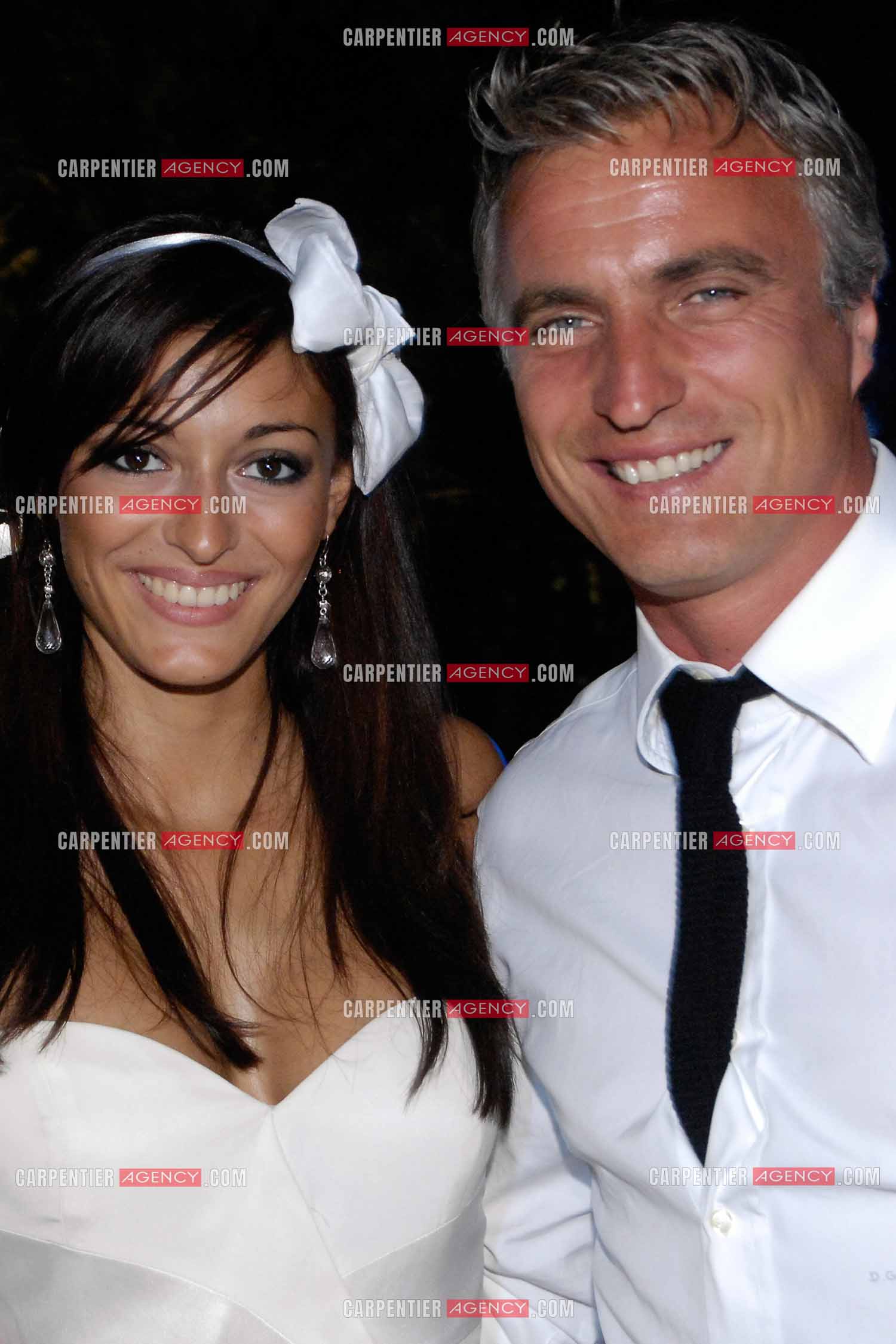David Ginola en compagnie de Miss France 2007 Rachel Legrain-Trapani a la soiree blanche de St Tropez en 2007.