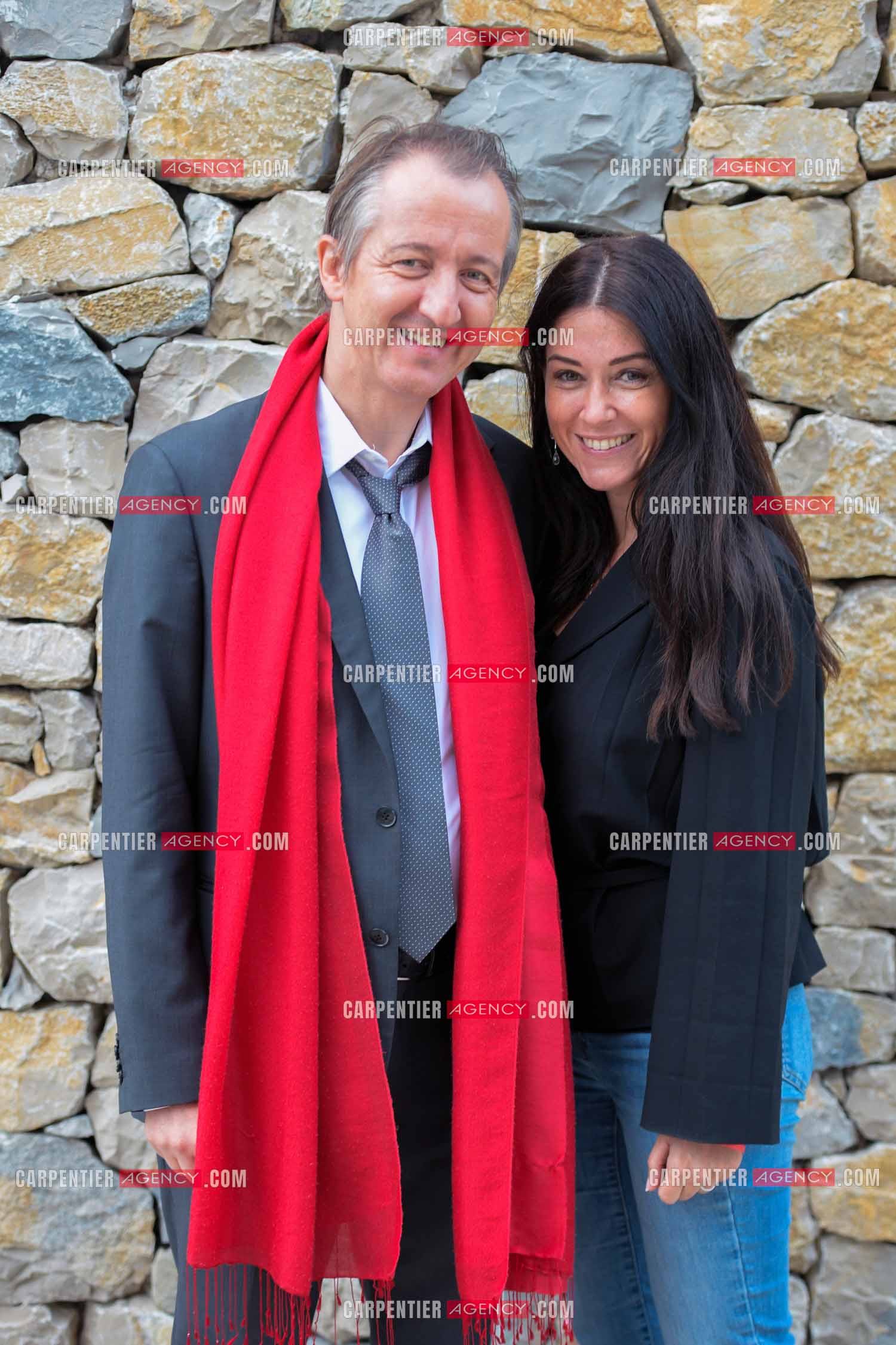 Le journaliste et chroniqueur sur BFM TV Christophe Barbier et sa femme Pauline Courtin. ( Exclusif )