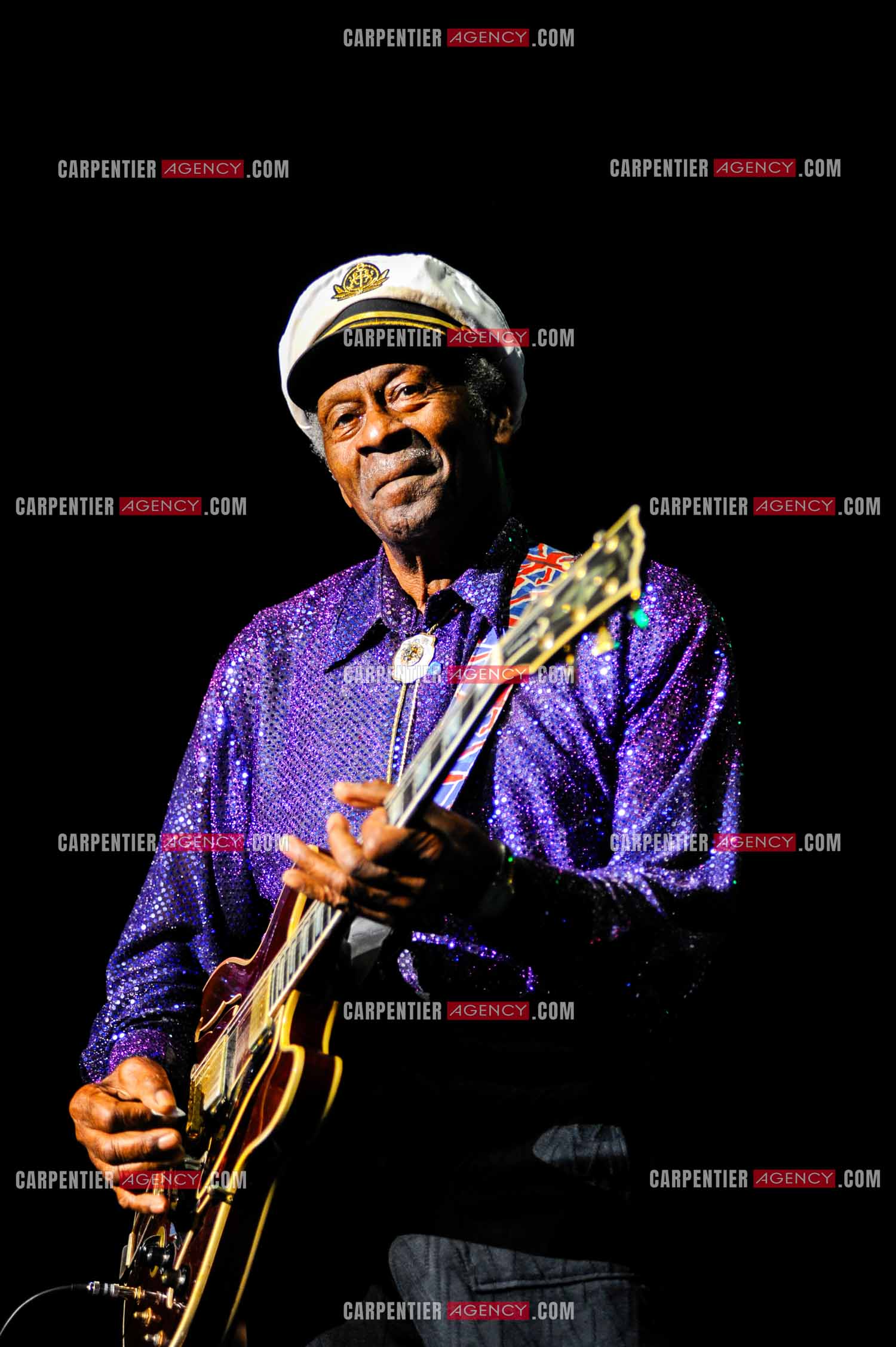 Le chanteur Américain Chuck Berry lors de son concert au Zénith de Paris le 14 Novembre 2008.   ( Exclusif )