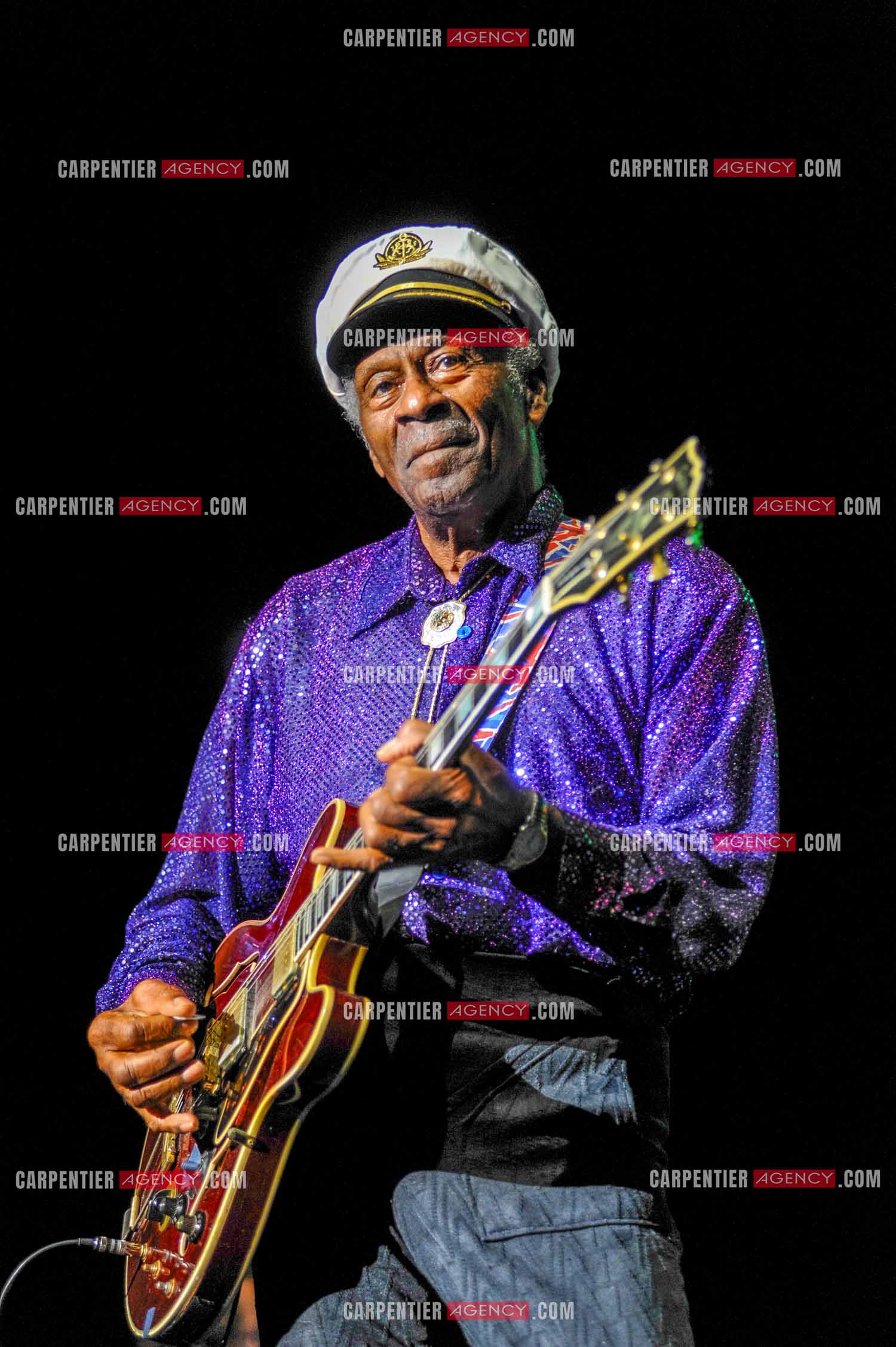 Le chanteur Américain Chuck Berry lors de son concert au Zénith de Paris le 14 Novembre 2008.   ( Exclusif )