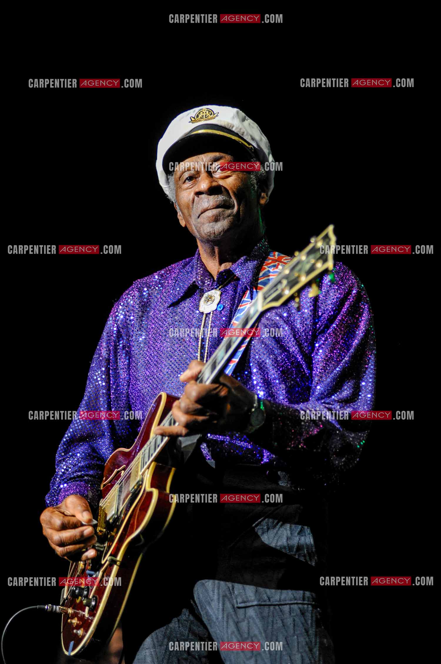 Le chanteur Américain Chuck Berry lors de son concert au Zénith de Paris le 14 Novembre 2008.   ( Exclusif )