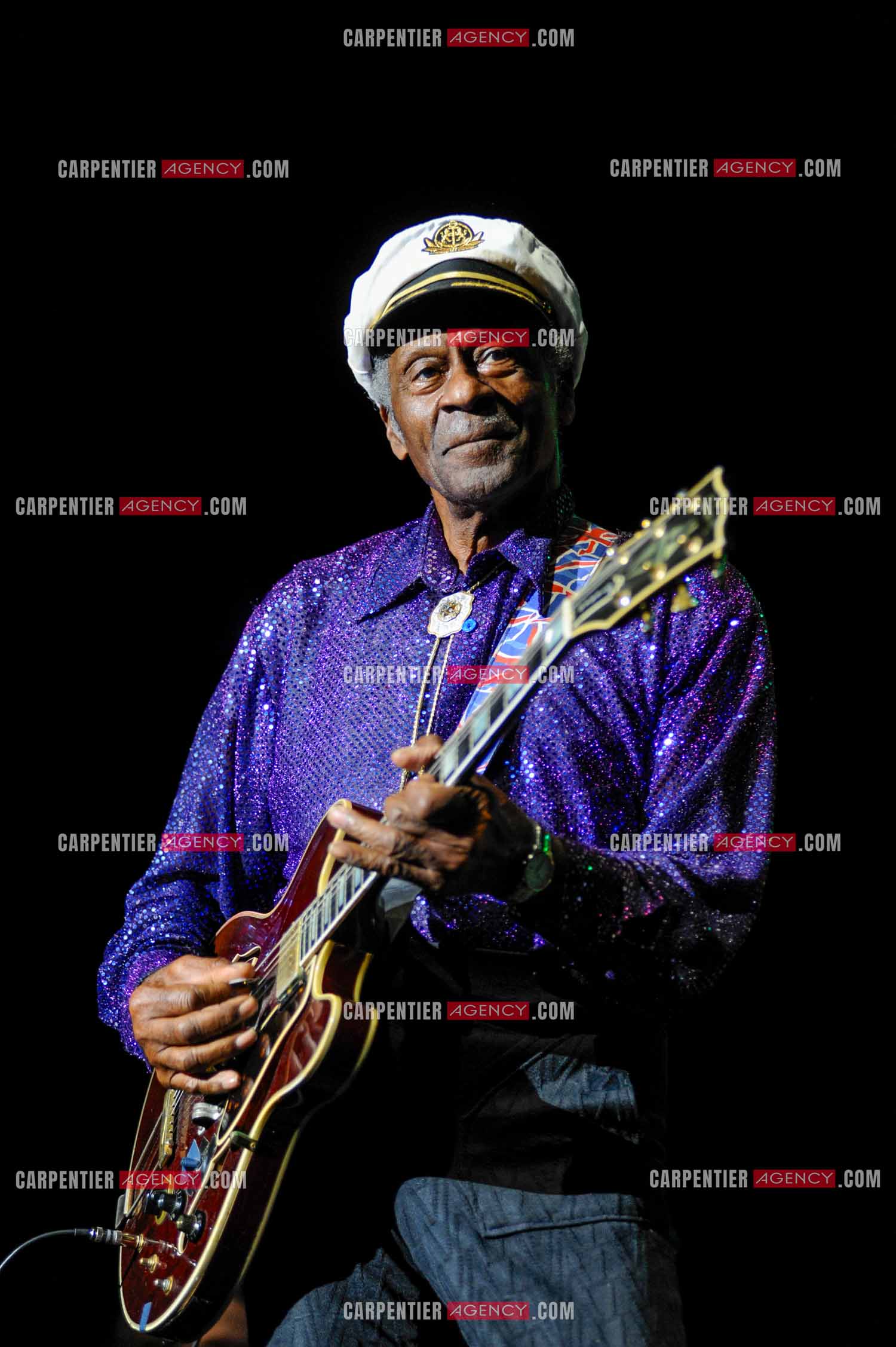 Le chanteur Américain Chuck Berry lors de son concert au Zénith de Paris le 14 Novembre 2008.   ( Exclusif )