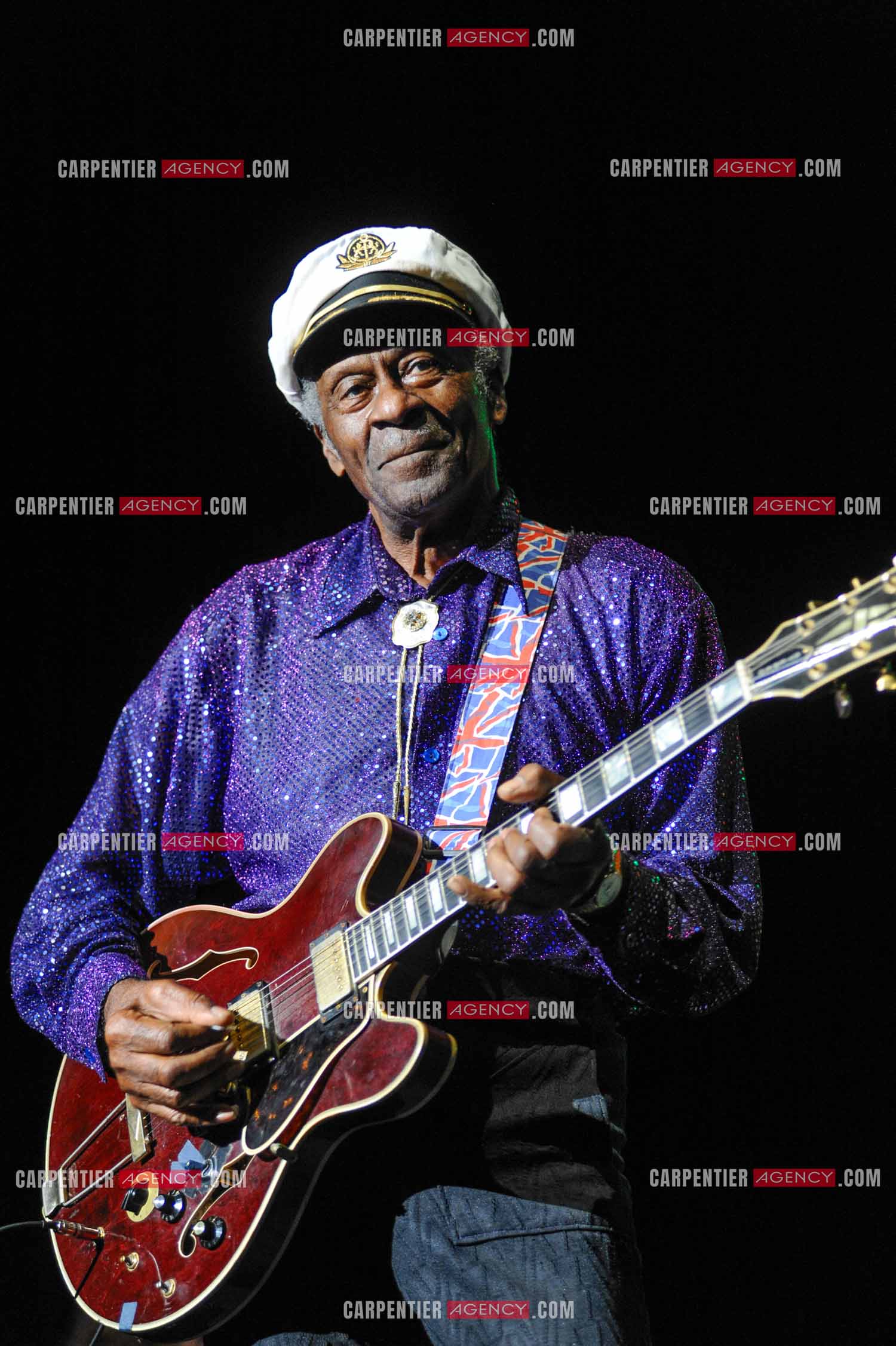 Le chanteur Américain Chuck Berry lors de son concert au Zénith de Paris le 14 Novembre 2008.   ( Exclusif )