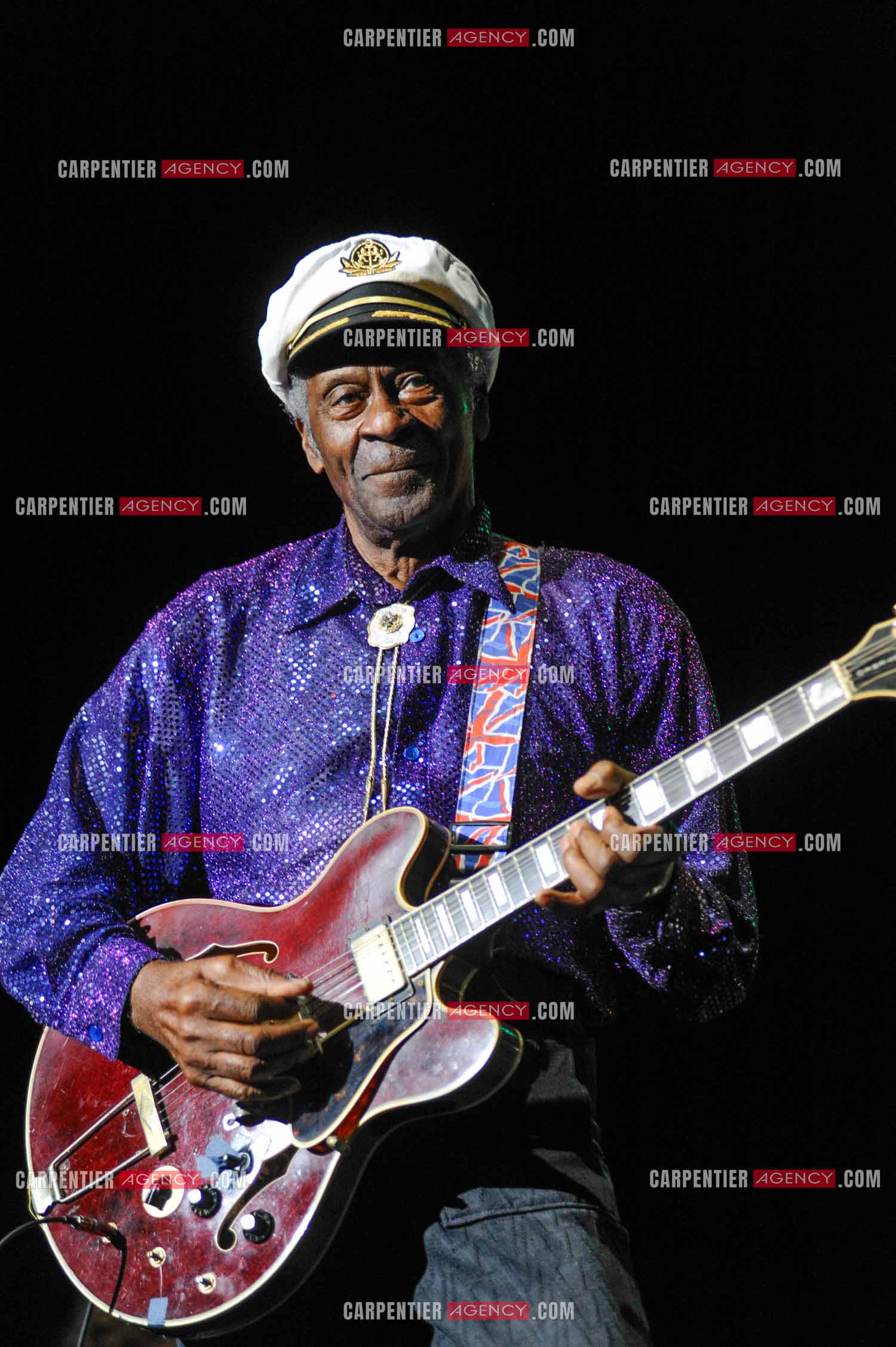 Le chanteur Américain Chuck Berry lors de son concert au Zénith de Paris le 14 Novembre 2008.   ( Exclusif )