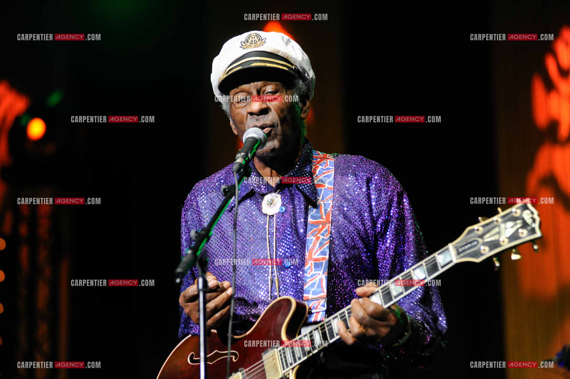 Le chanteur Américain Chuck Berry lors de son concert au Zénith de Paris le 14 Novembre 2008.   ( Exclusif )